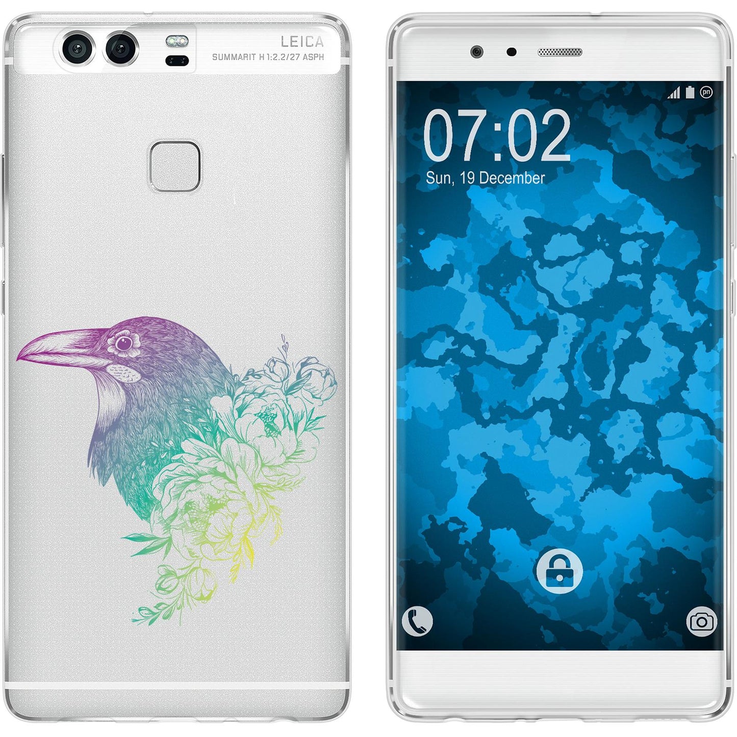 P9 Silikon-Hülle Floral Rabe M4-4 Case
