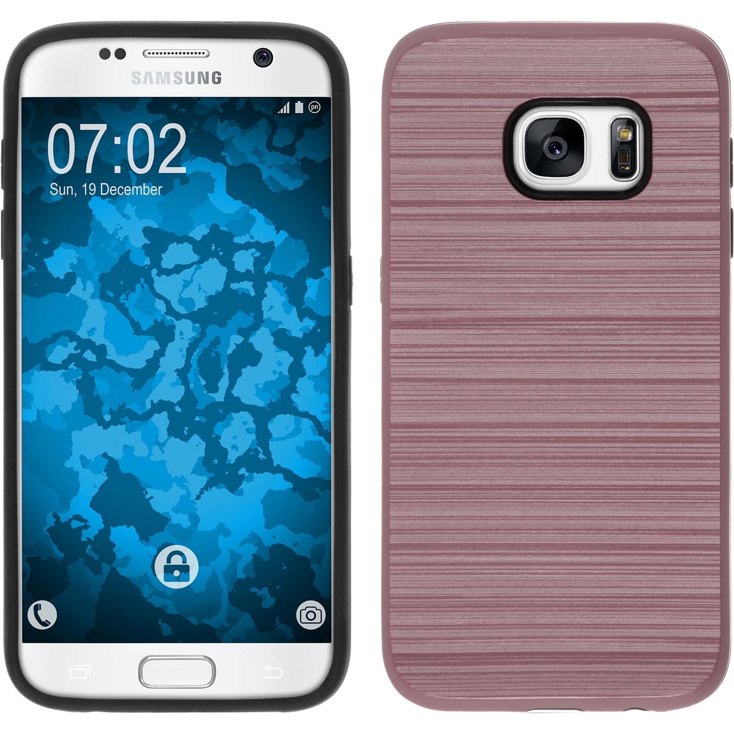 Hybridhülle für Samsung Galaxy S7 brushed Case RosÈgold