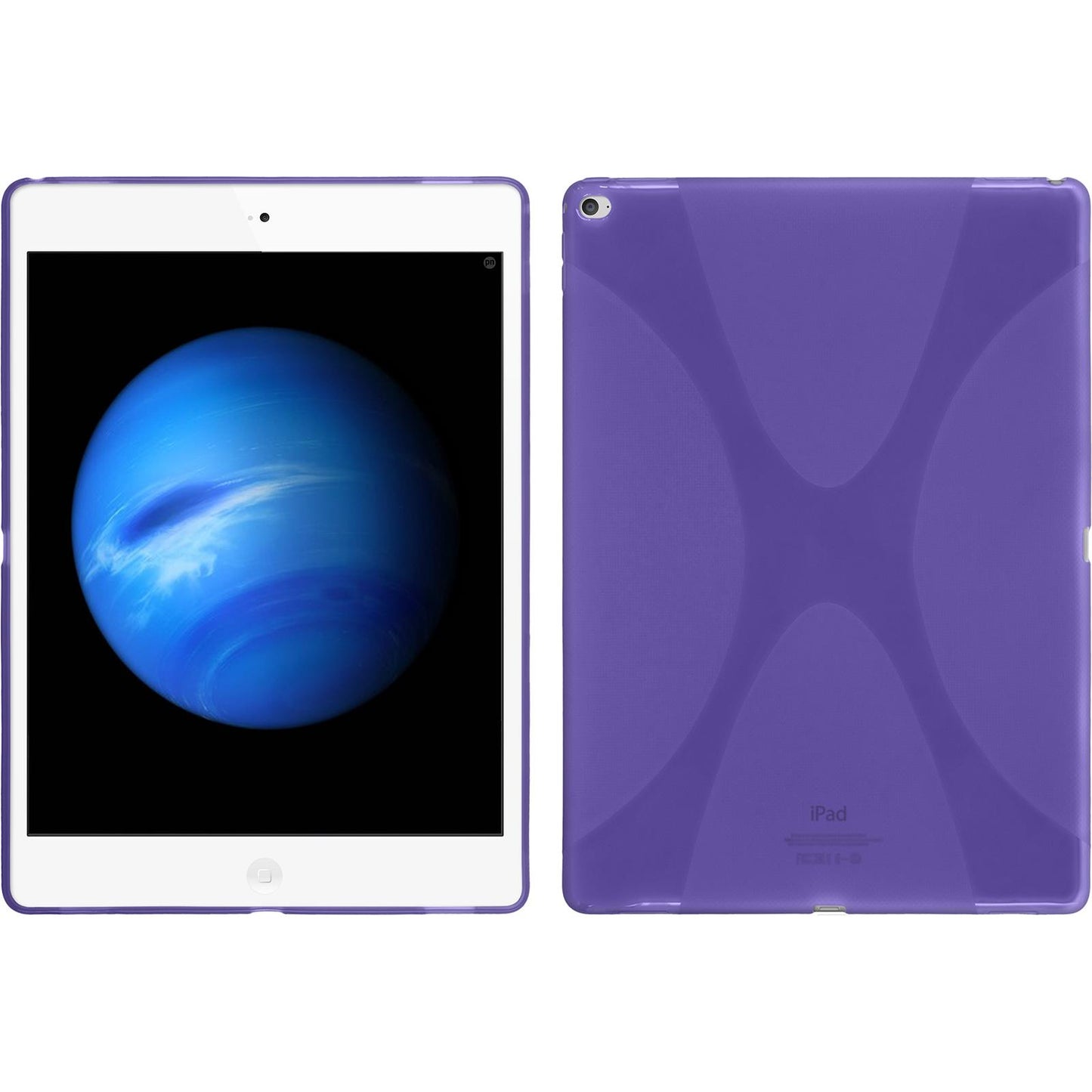 PhoneNatic Case kompatibel mit Apple iPad Pro 12.9 (2017) - lila Silikon Hülle X-Style + 2 Schutzfolien