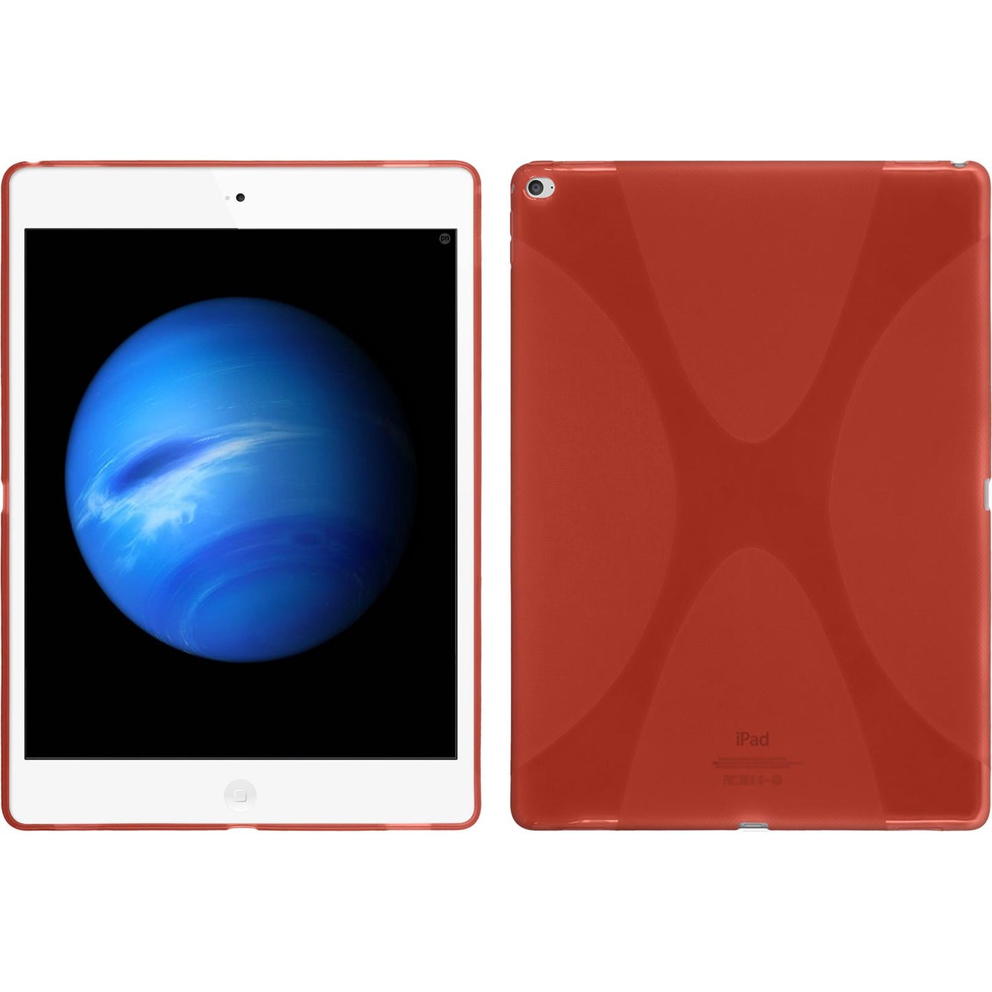 PhoneNatic Case kompatibel mit Apple iPad Pro 12.9 (2017) - rot Silikon Hülle X-Style + 2 Schutzfolien