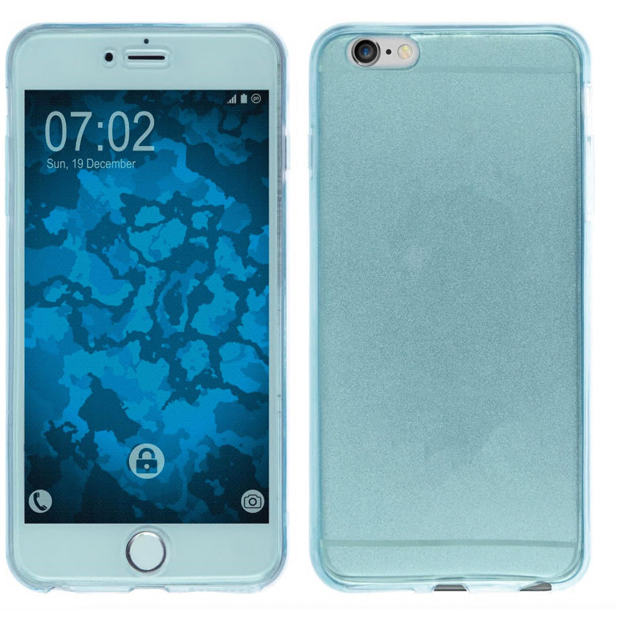 PhoneNatic Case kompatibel mit Apple iPhone 6s / 6 - hellblau Silikon Hülle 360∞ Fullbody Cover