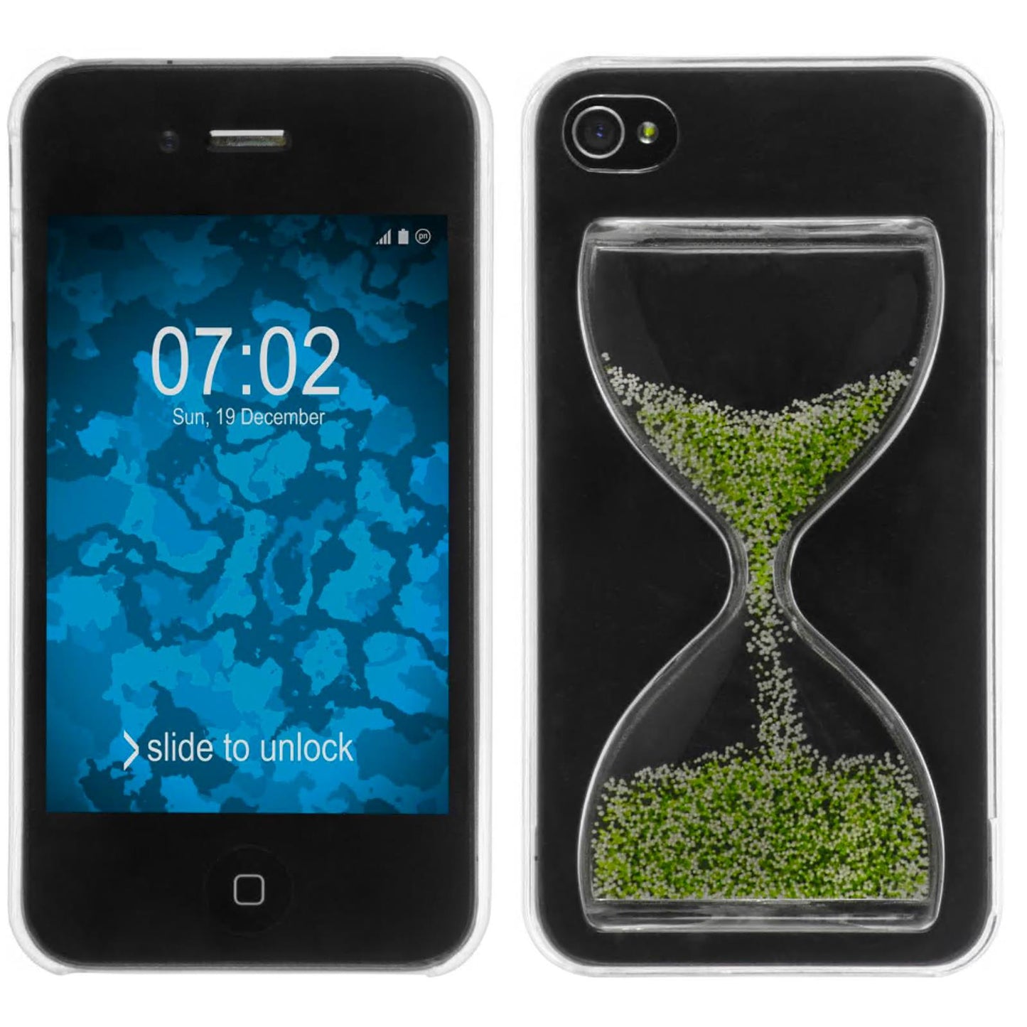 Hardcase für Apple iPhone 4S Sanduhr grün-weifl