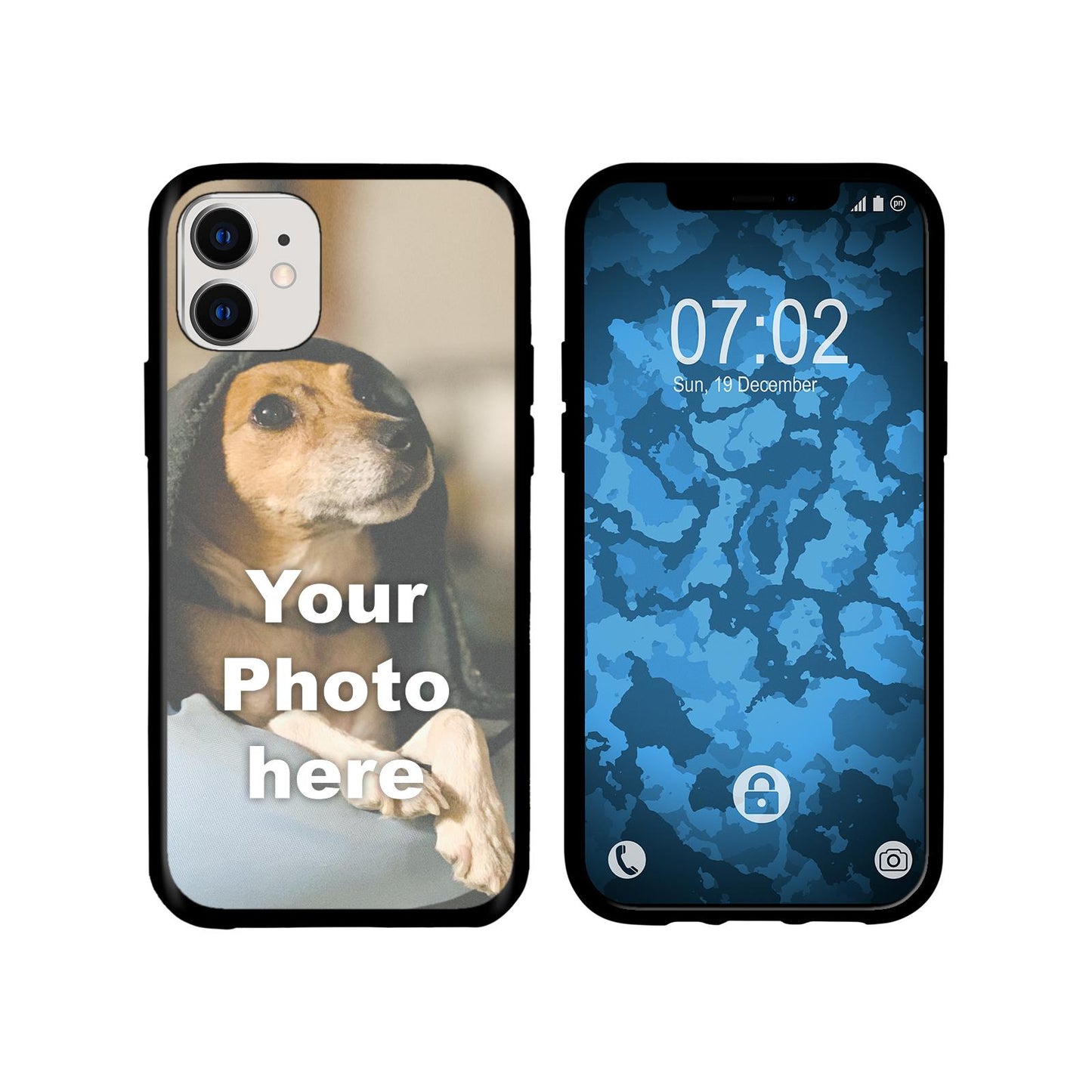 iPhone 12 Personalisierte Handyhülle schwarz zum selbst ge