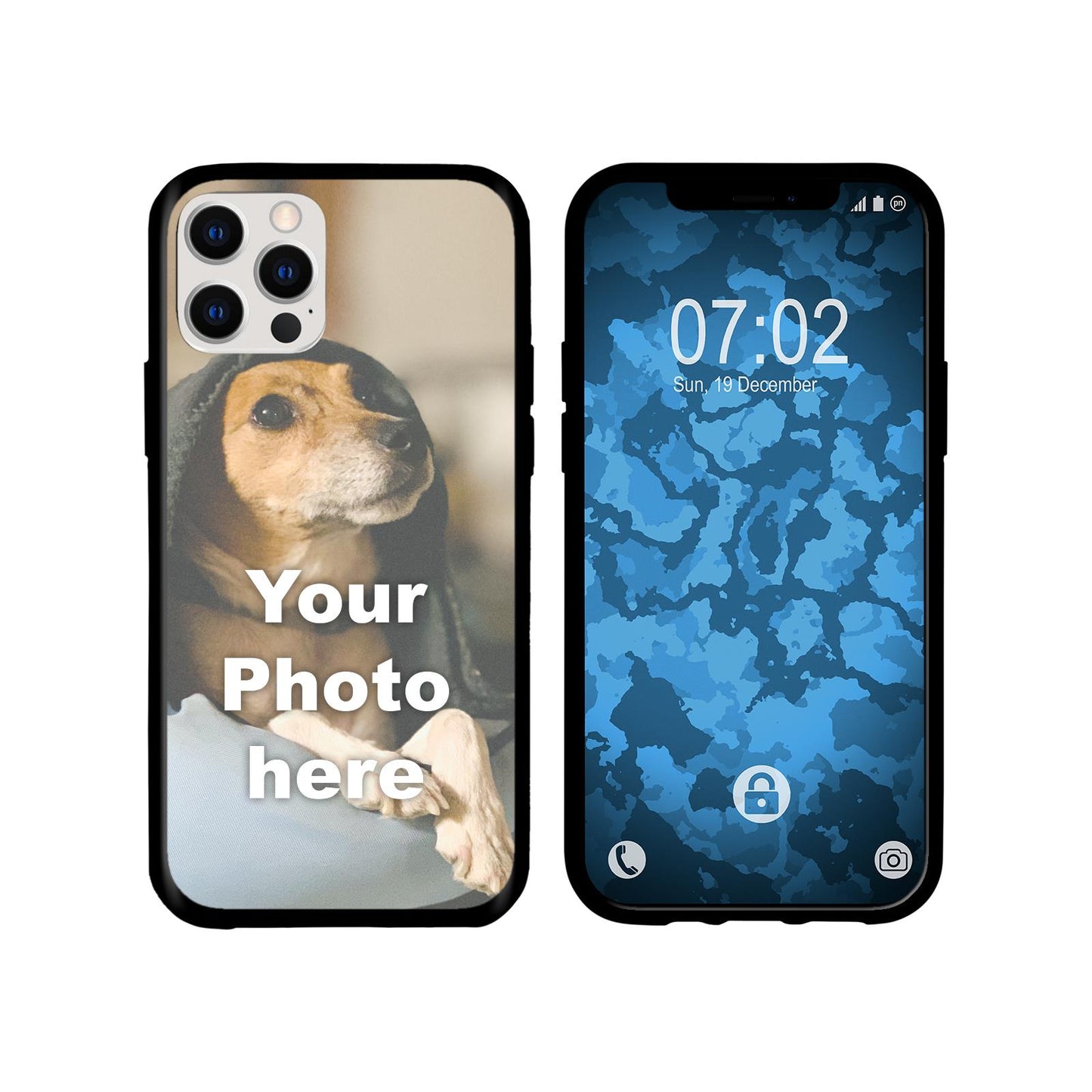iPhone 12 Pro Personalisierte Handyhülle schwarz zum selbs