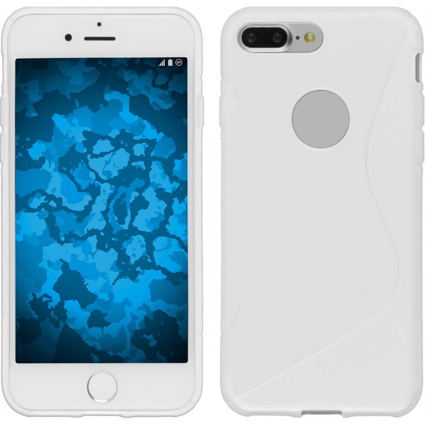 PhoneNatic Case kompatibel mit Apple iPhone 7 Plus / 8 Plus - weifl Silikon Hülle S-Style + 2 Schutzfolien