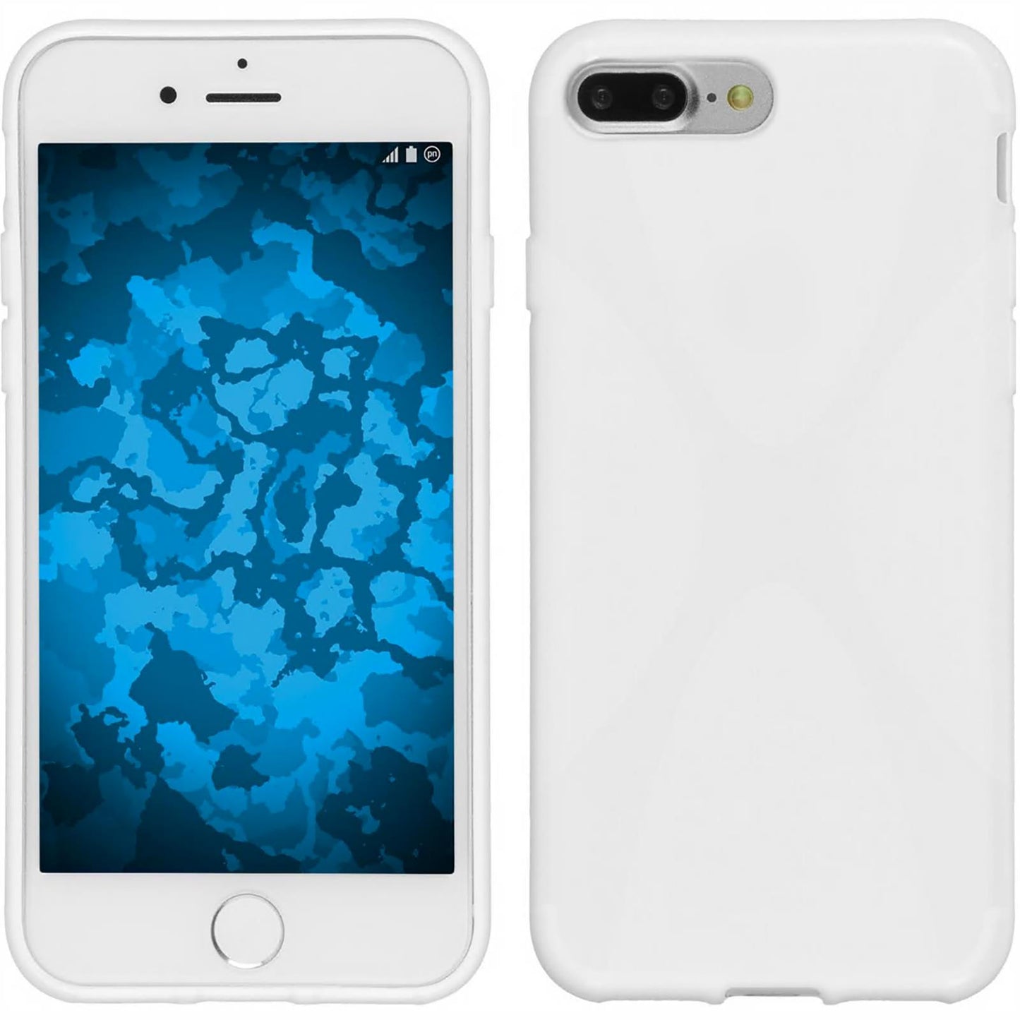 PhoneNatic Case kompatibel mit Apple iPhone 7 Plus / 8 Plus - weifl Silikon Hülle X-Style + 2 Schutzfolien