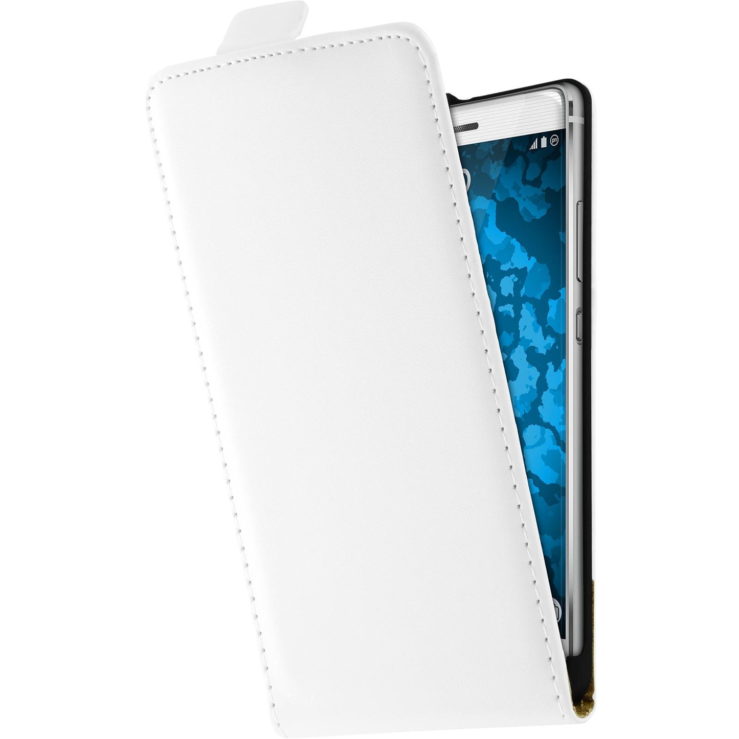 Kunst-Lederhülle für Huawei P9 Flip-Case weifl + 2 Schutzfoli