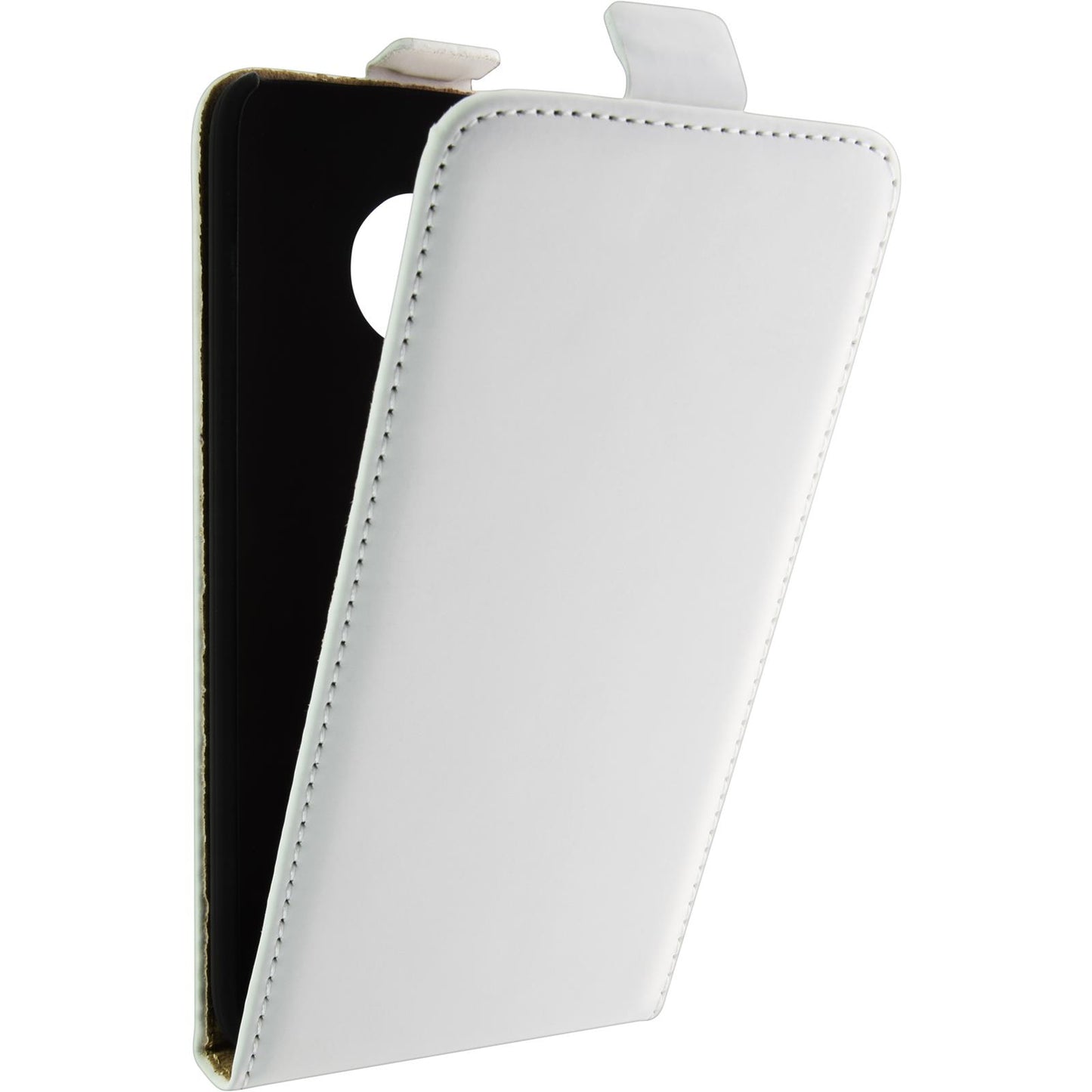 Kunst-Lederhülle für Lenovo Moto G5 Flip-Case weifl + 2 Schut