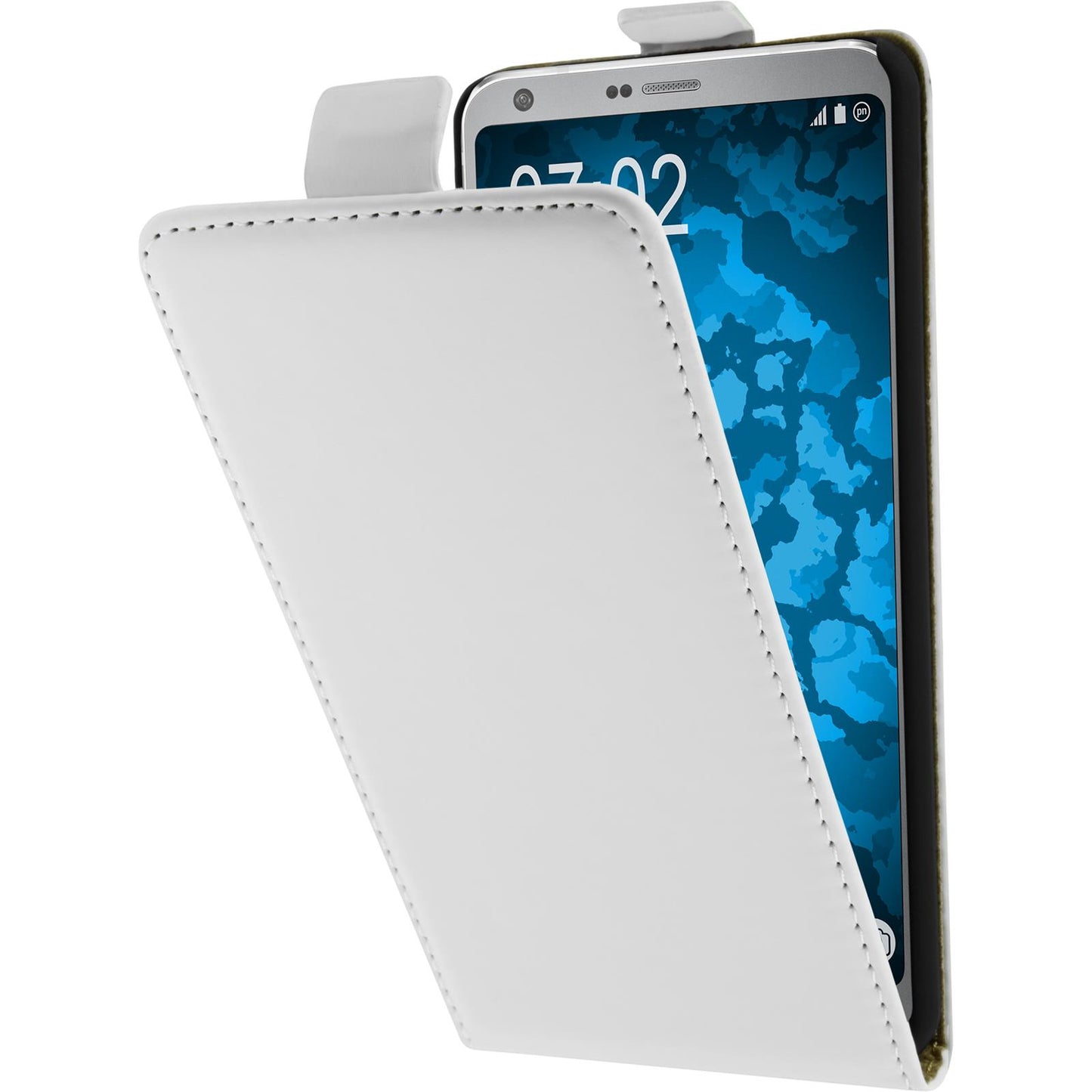 Kunst-Lederhülle für LG G6 Flip-Case weifl + 2 Schutzfolien