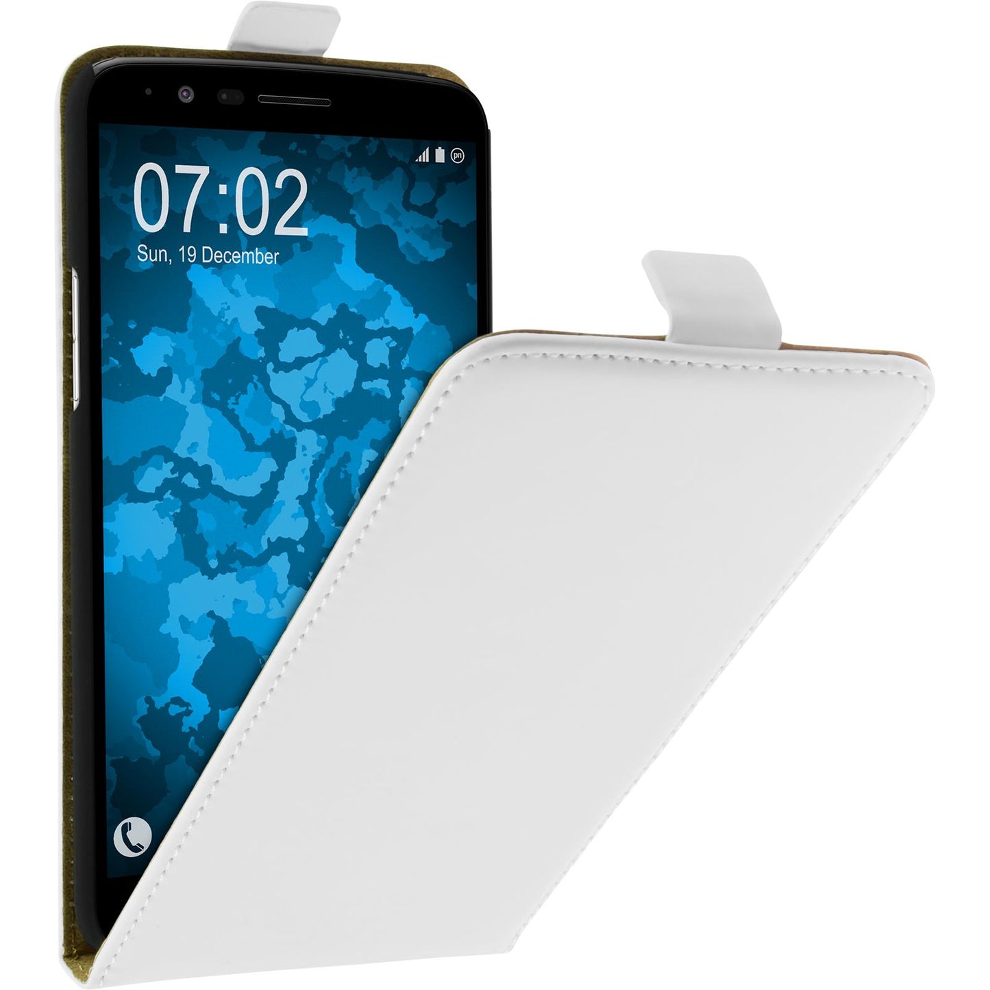 Kunst-Lederhülle für LG Stylus 3 Flip-Case weifl + 2 Schutzfo