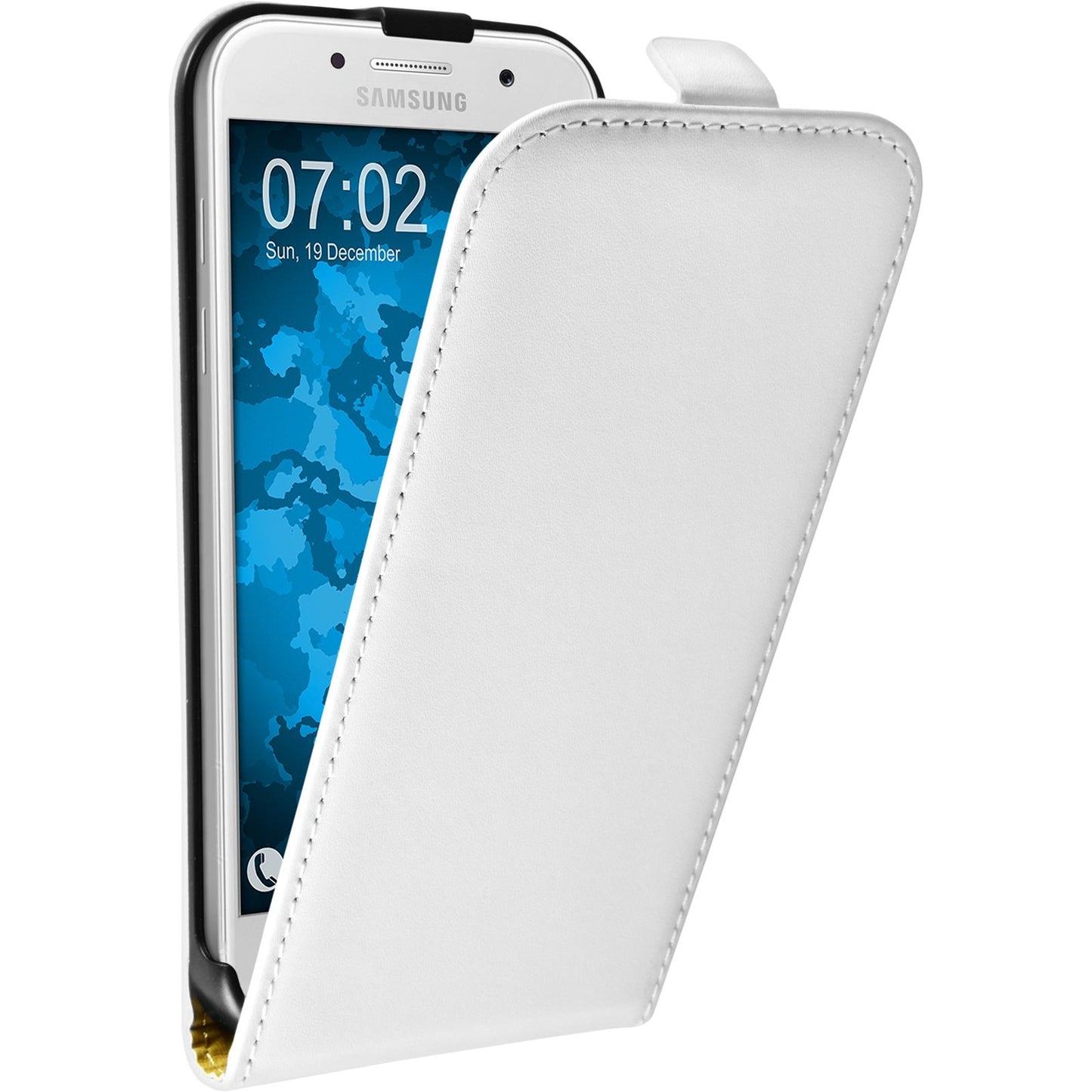 Kunst-Lederhülle für Samsung Galaxy A7 (2017) Flip-Case weifl