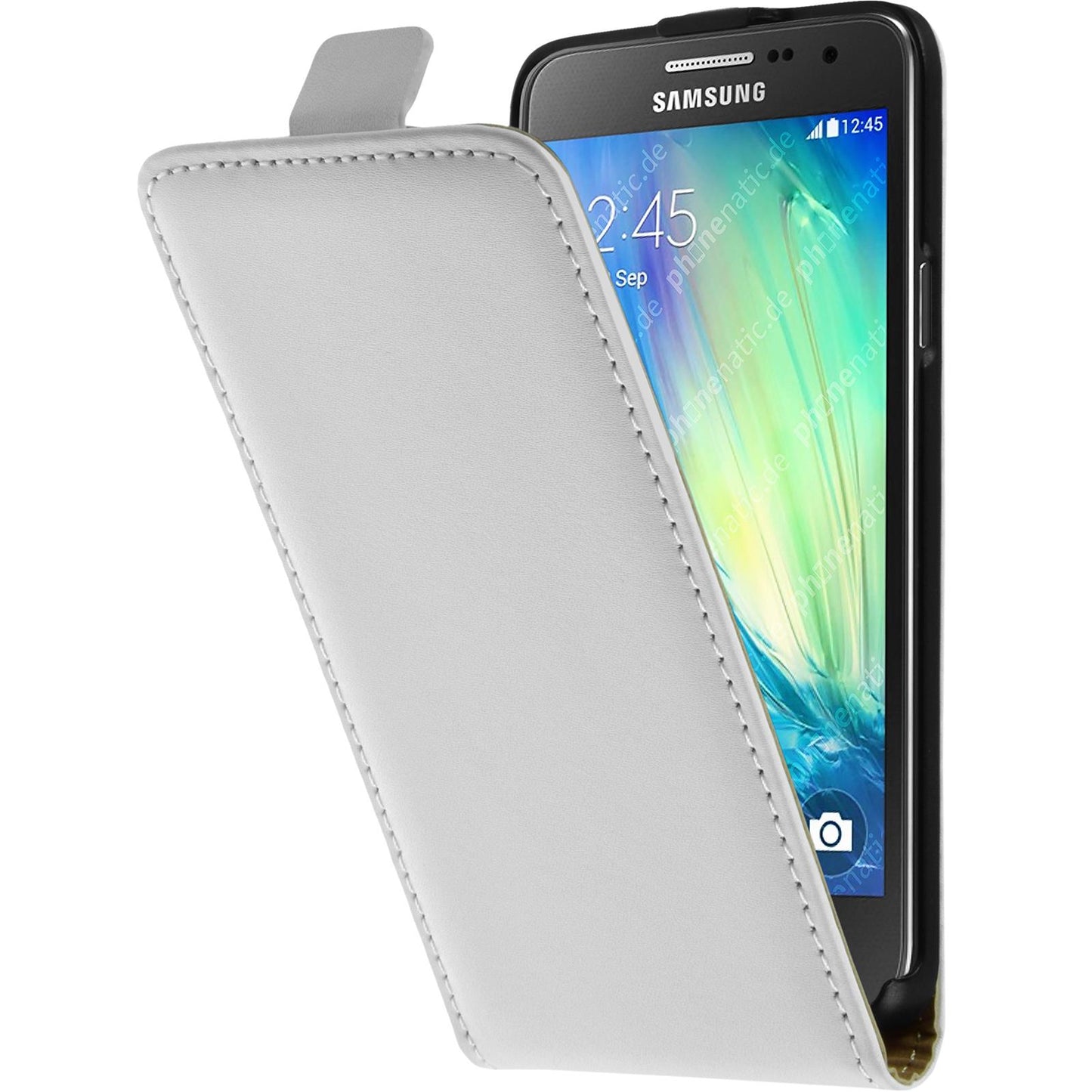 Kunst-Lederhülle für Samsung Galaxy A3 (A300) Flip-Case weifl