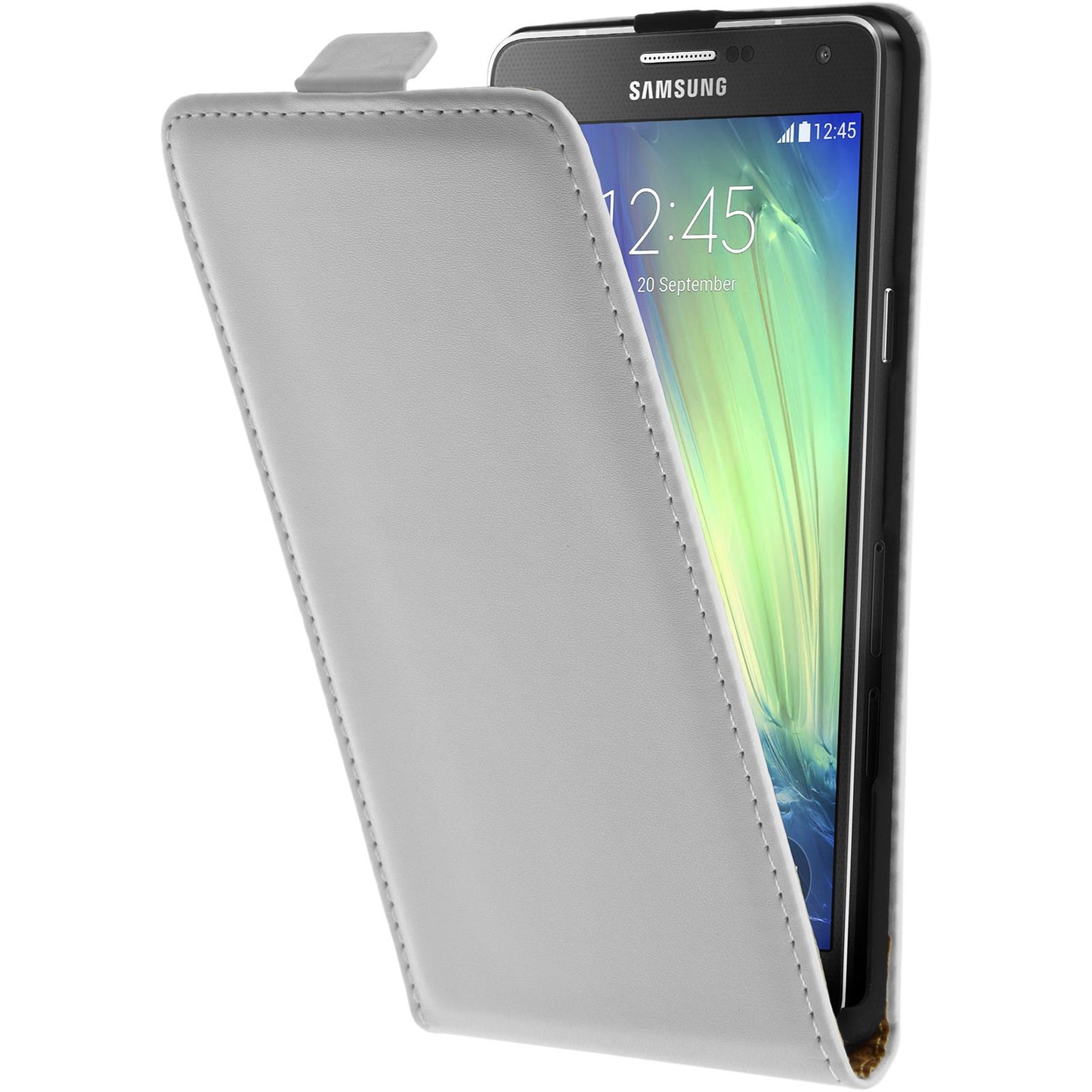 Kunst-Lederhülle für Samsung Galaxy A7 (A700) Flip-Case weifl