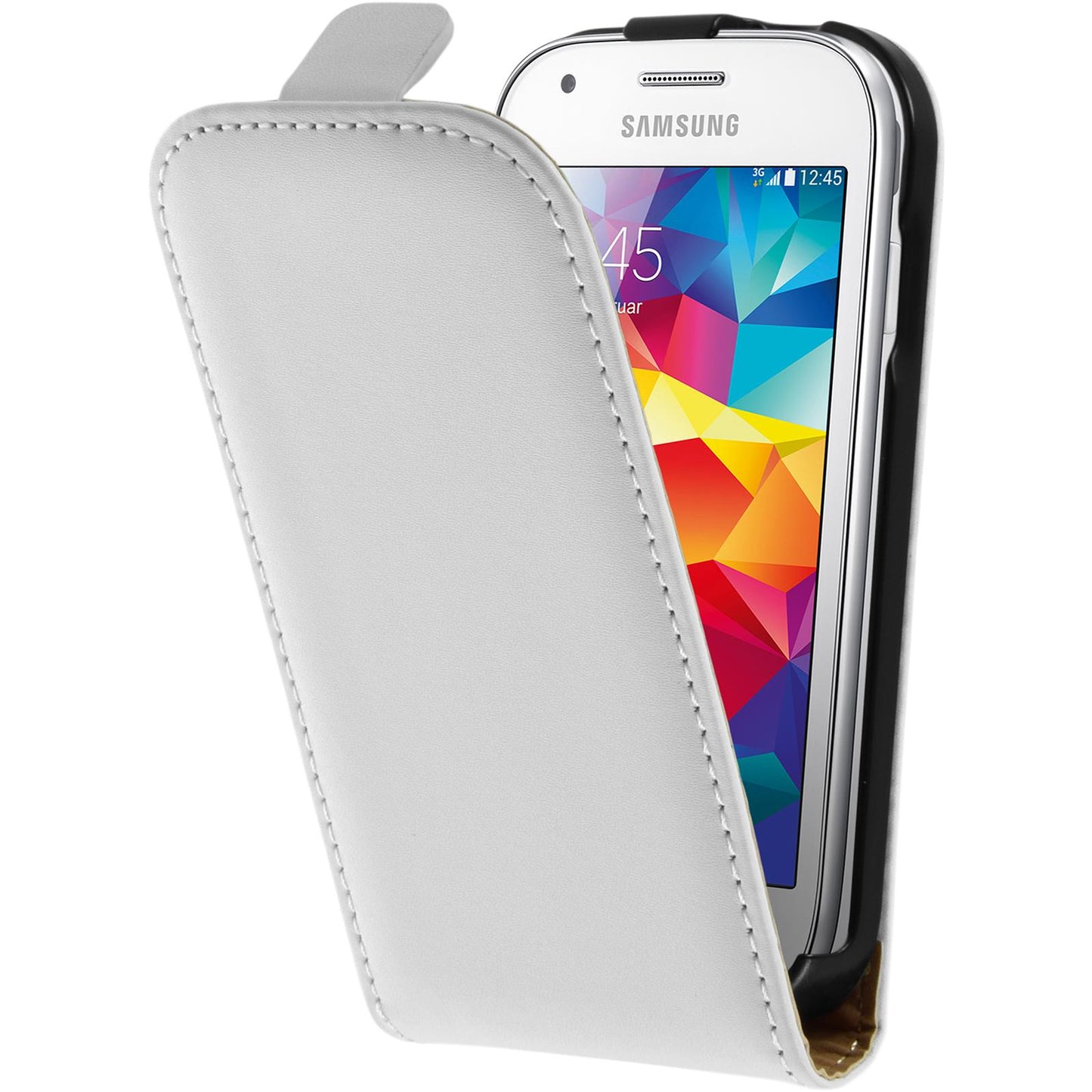 Kunst-Lederhülle für Samsung Galaxy Ace Style Flip-Case weifl