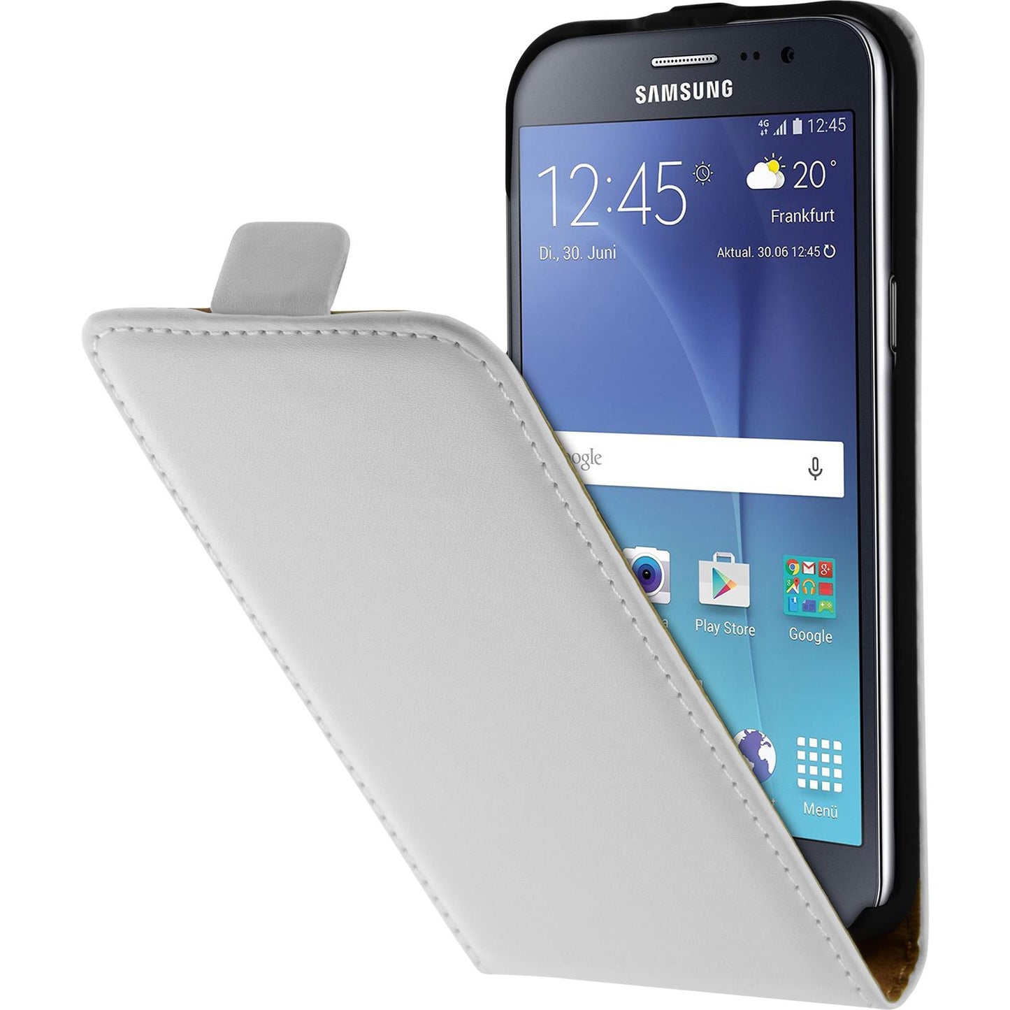 Kunst-Lederhülle für Samsung Galaxy J2 (2015) Flip-Case weifl