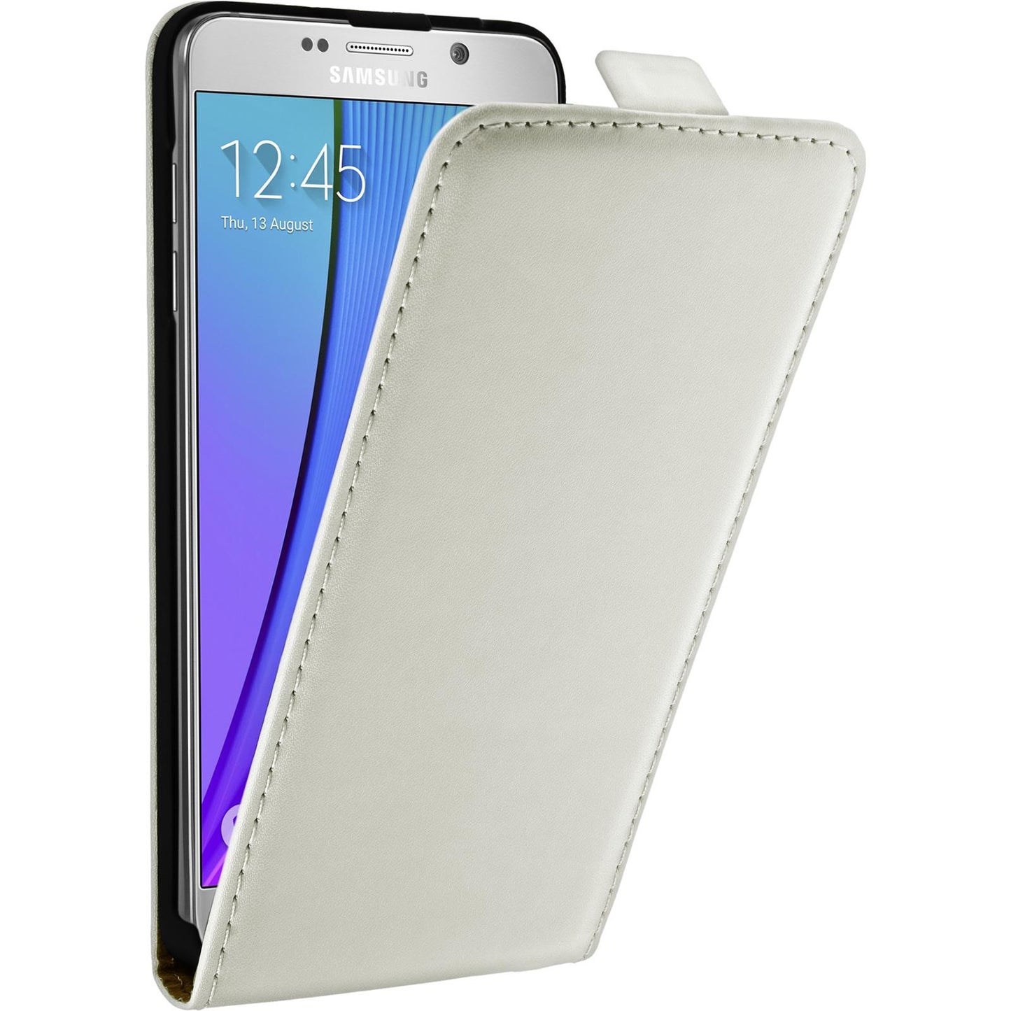 Kunst-Lederhülle für Samsung Galaxy Note 5 Flip-Case weifl +