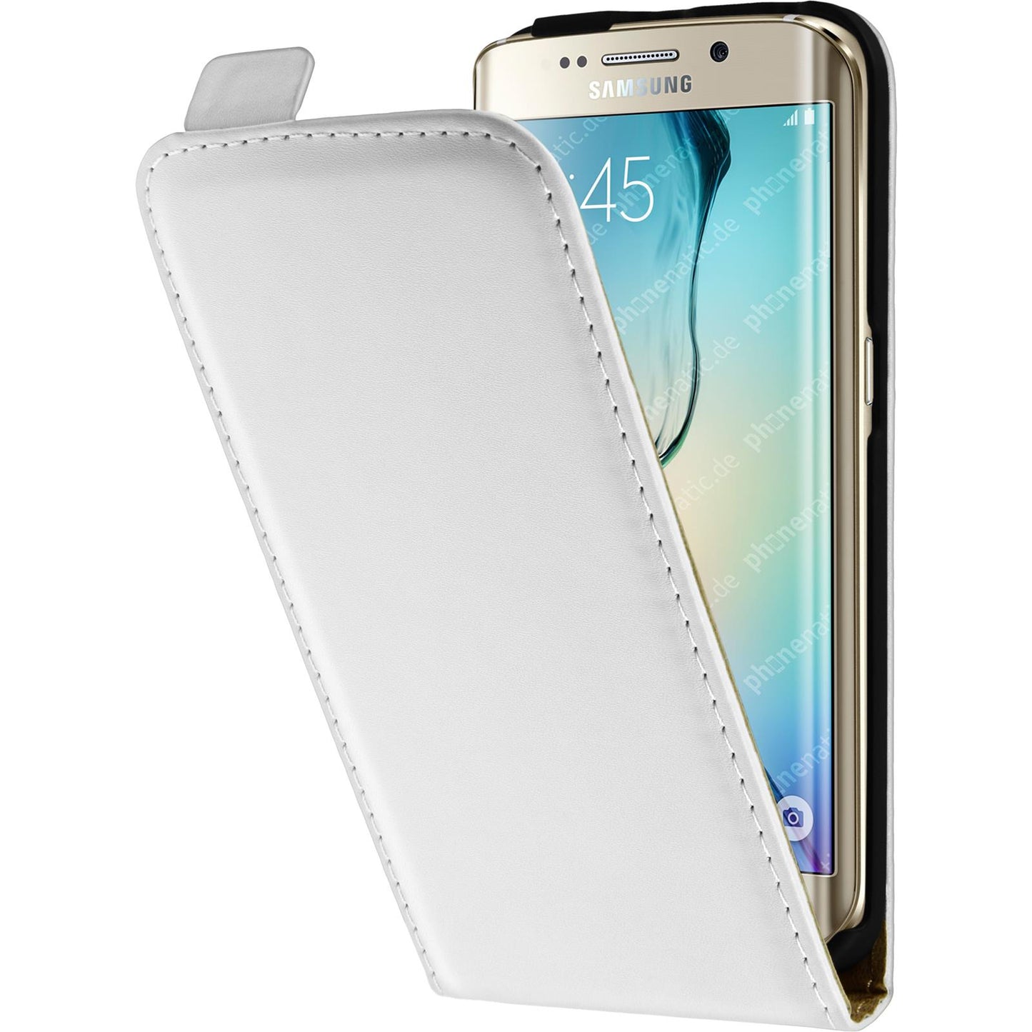 Kunst-Lederhülle für Samsung Galaxy S6 Edge Flip-Case weifl +