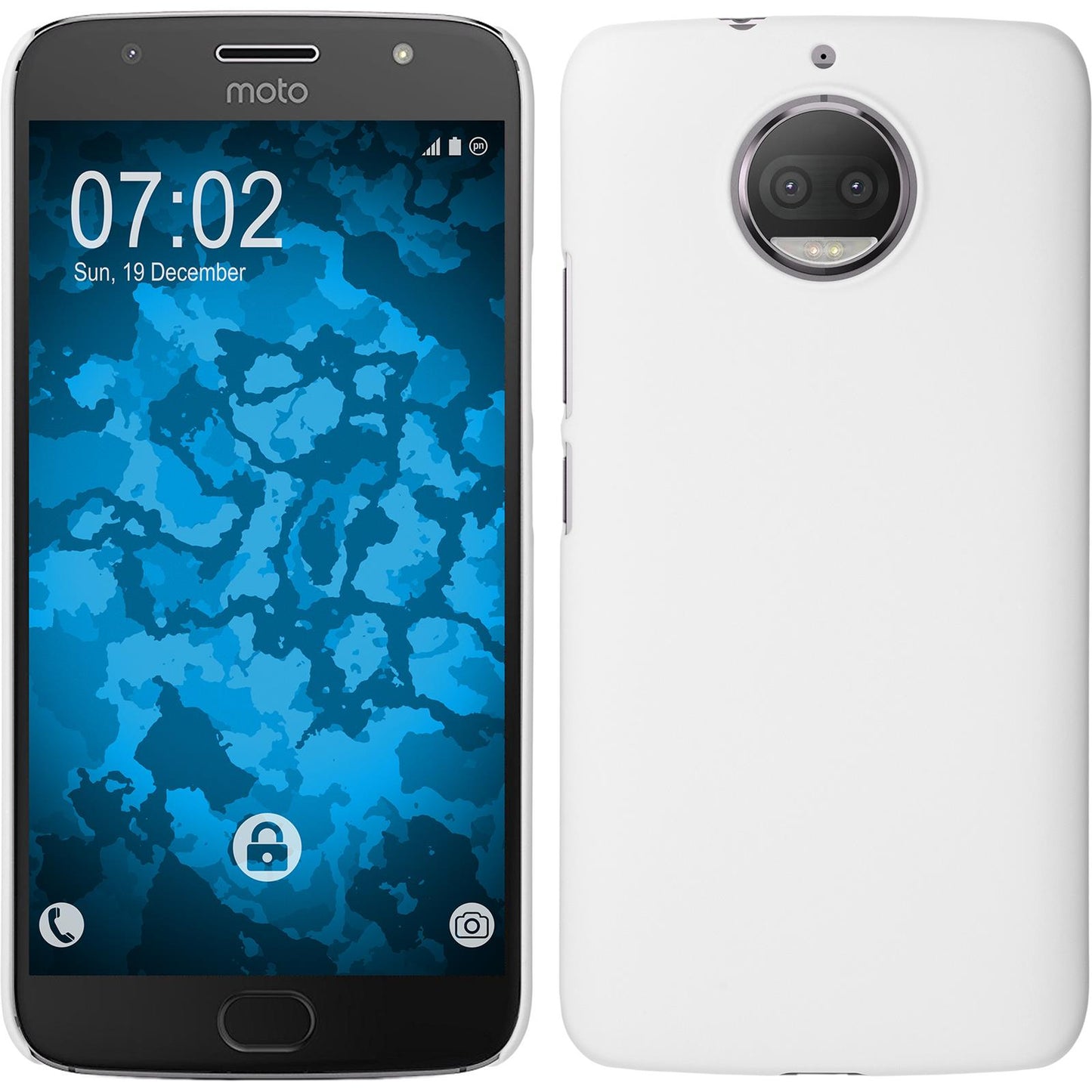 Hardcase für Lenovo Moto G5s Plus gummiert weifl
