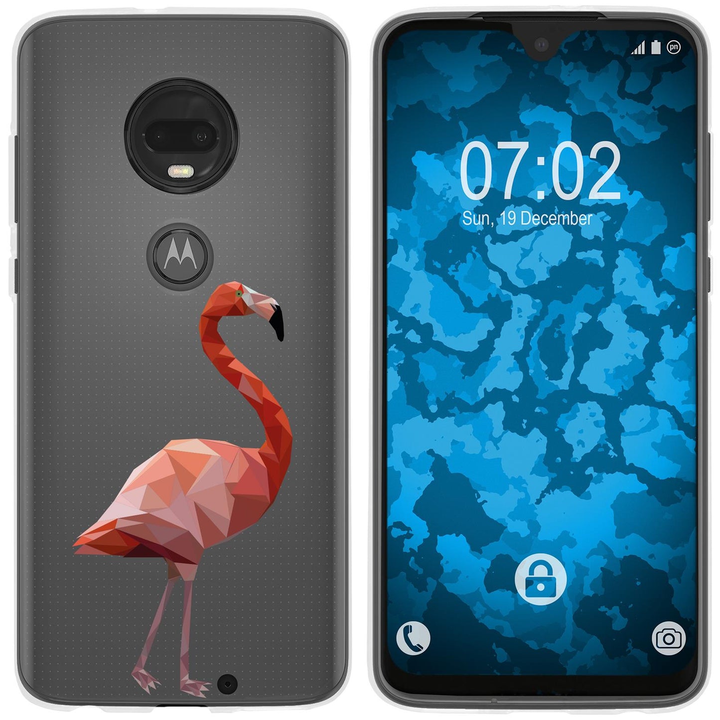 Moto G7 Plus Silikon-Hülle Vektor Tiere Flamingo M2 Case