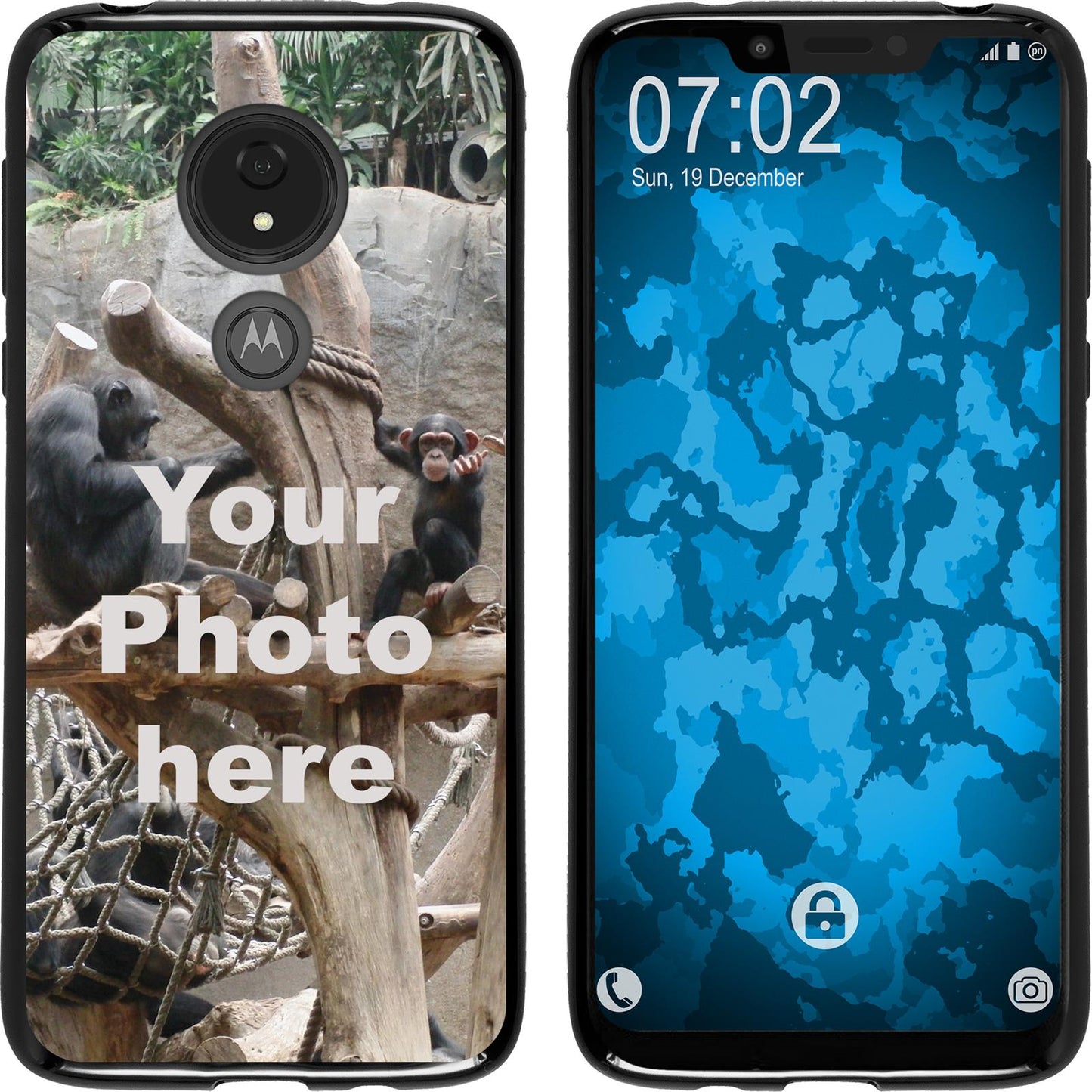 Moto G7 Power Personalisierte Handyhülle schwarz zum selbs