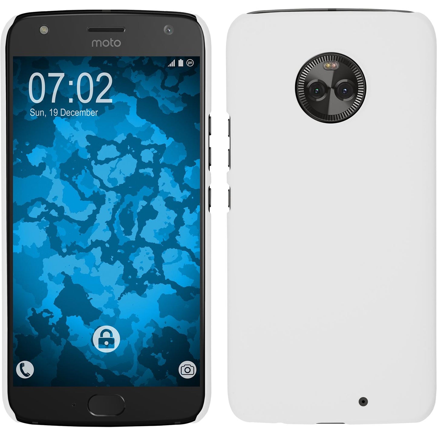 Hardcase für Lenovo Moto X4 gummiert weifl