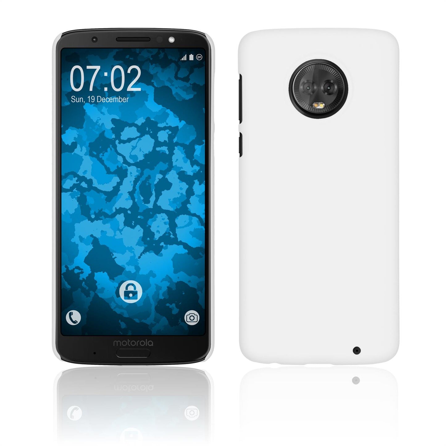 Hardcase für Lenovo Moto G6 Plus gummiert weifl