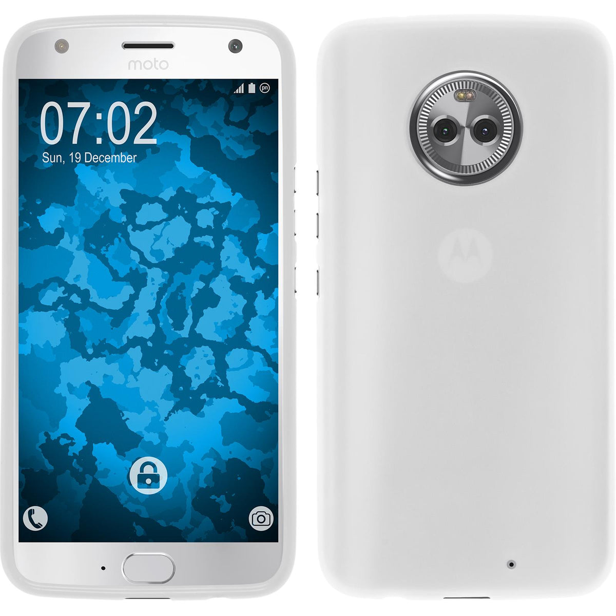 PhoneNatic Case kompatibel mit Lenovo Moto X4 - weifl Silikon Hülle matt Cover