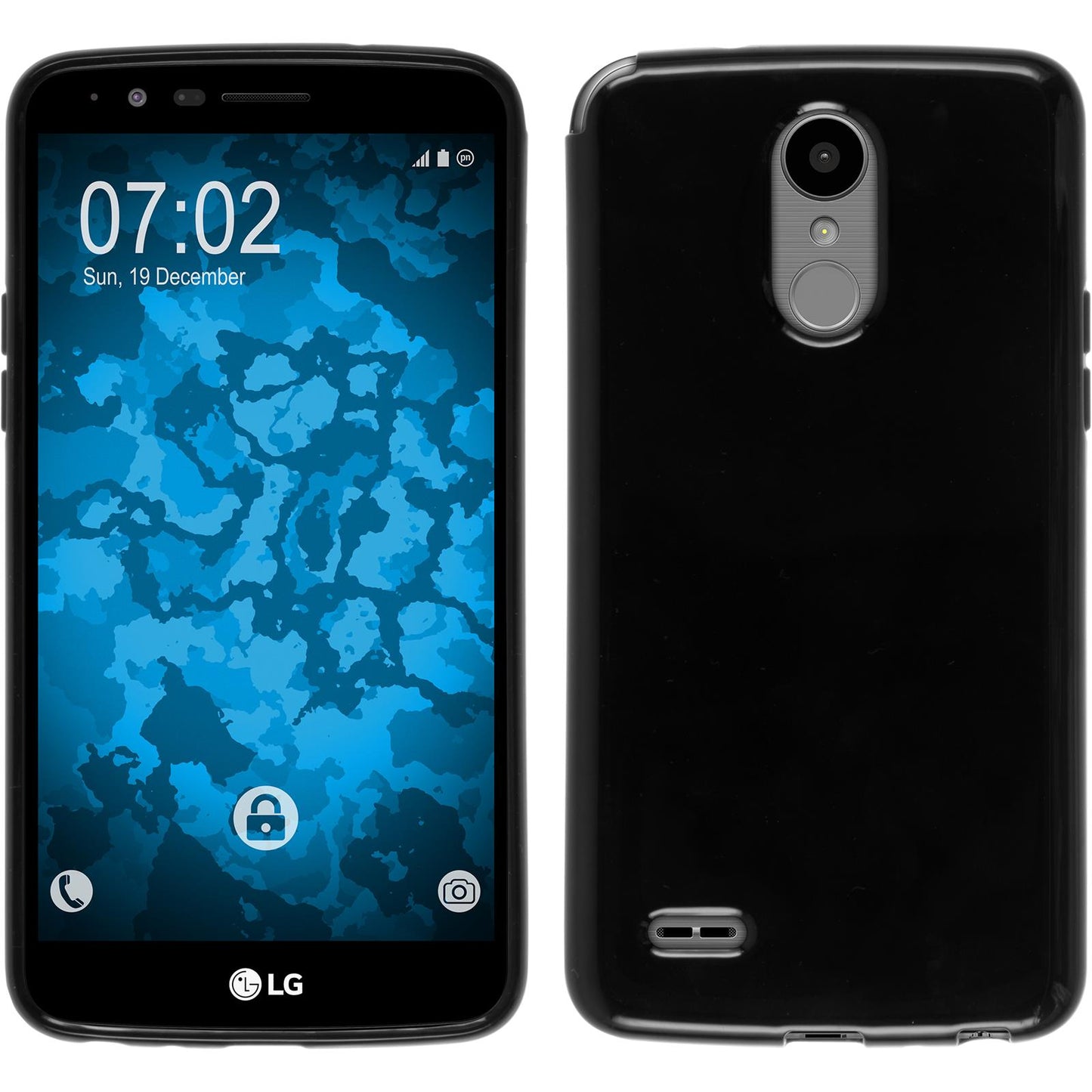 PhoneNatic Case kompatibel mit LG Stylus 3 - schwarz Silikon Hülle + 2 Schutzfolien
