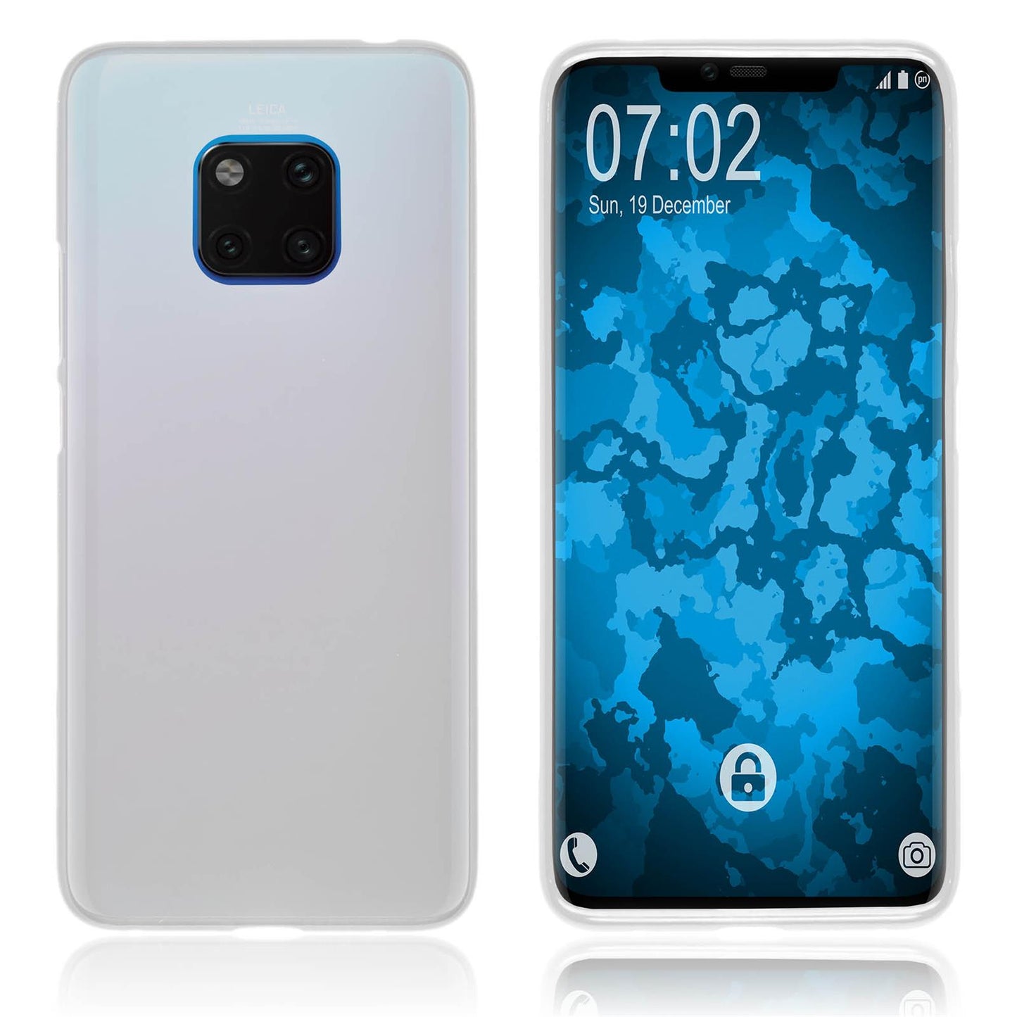 PhoneNatic Case kompatibel mit Huawei Mate 20 Pro - transparent-weifl Silikon Hülle matt Cover