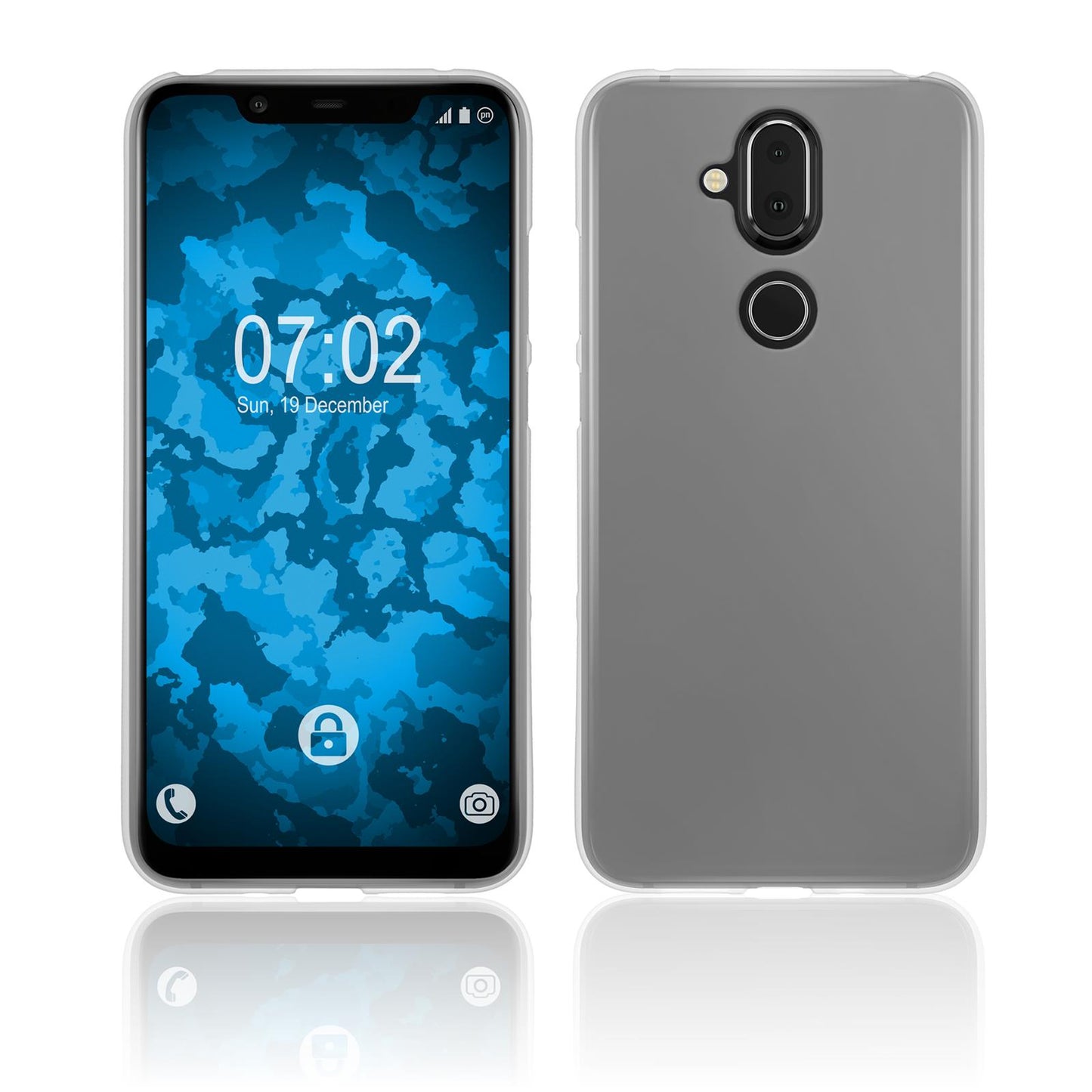 PhoneNatic Case kompatibel mit Nokia 8.1 (X7) - transparent-weifl Silikon Hülle matt Cover