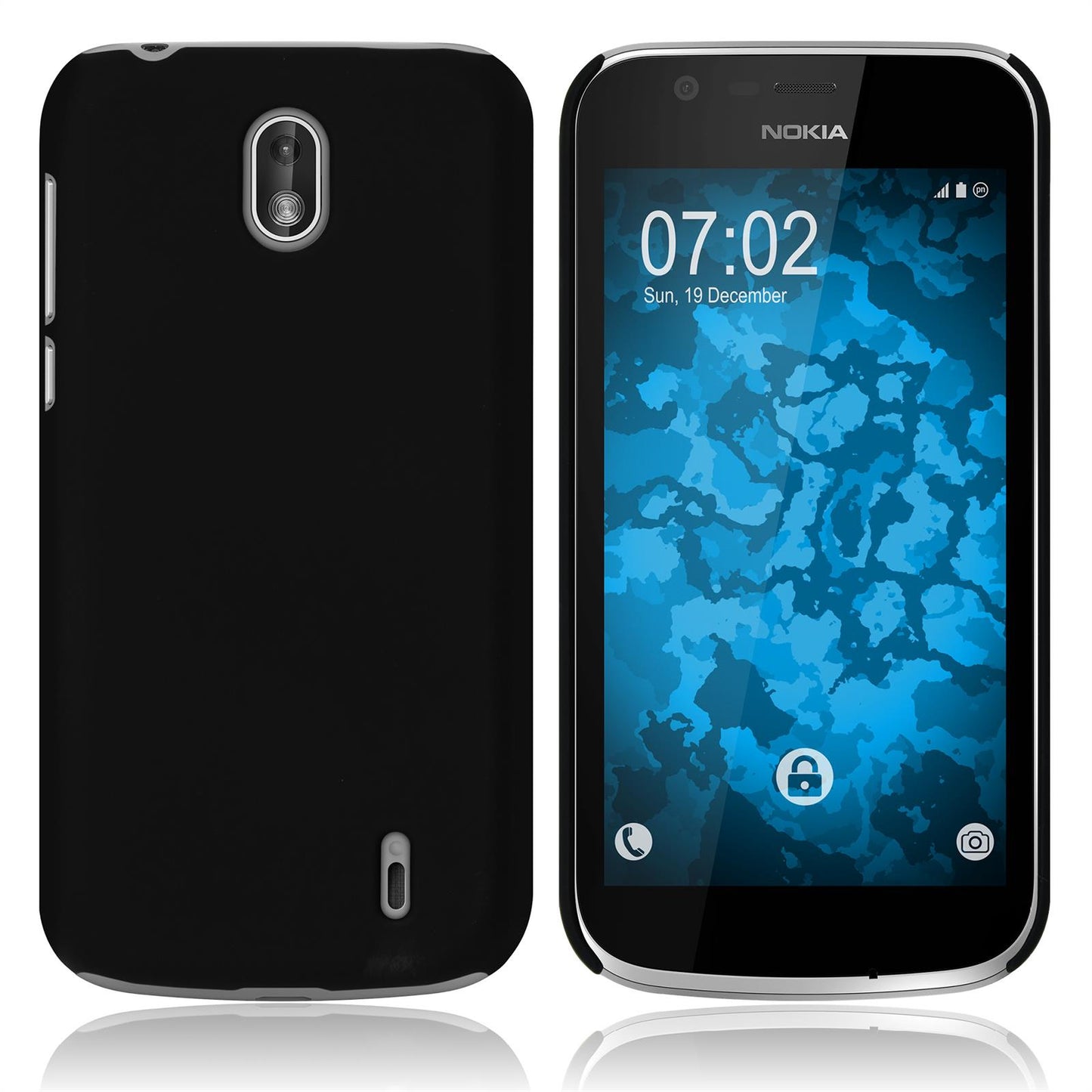 Hardcase für Nokia 1 gummiert schwarz
