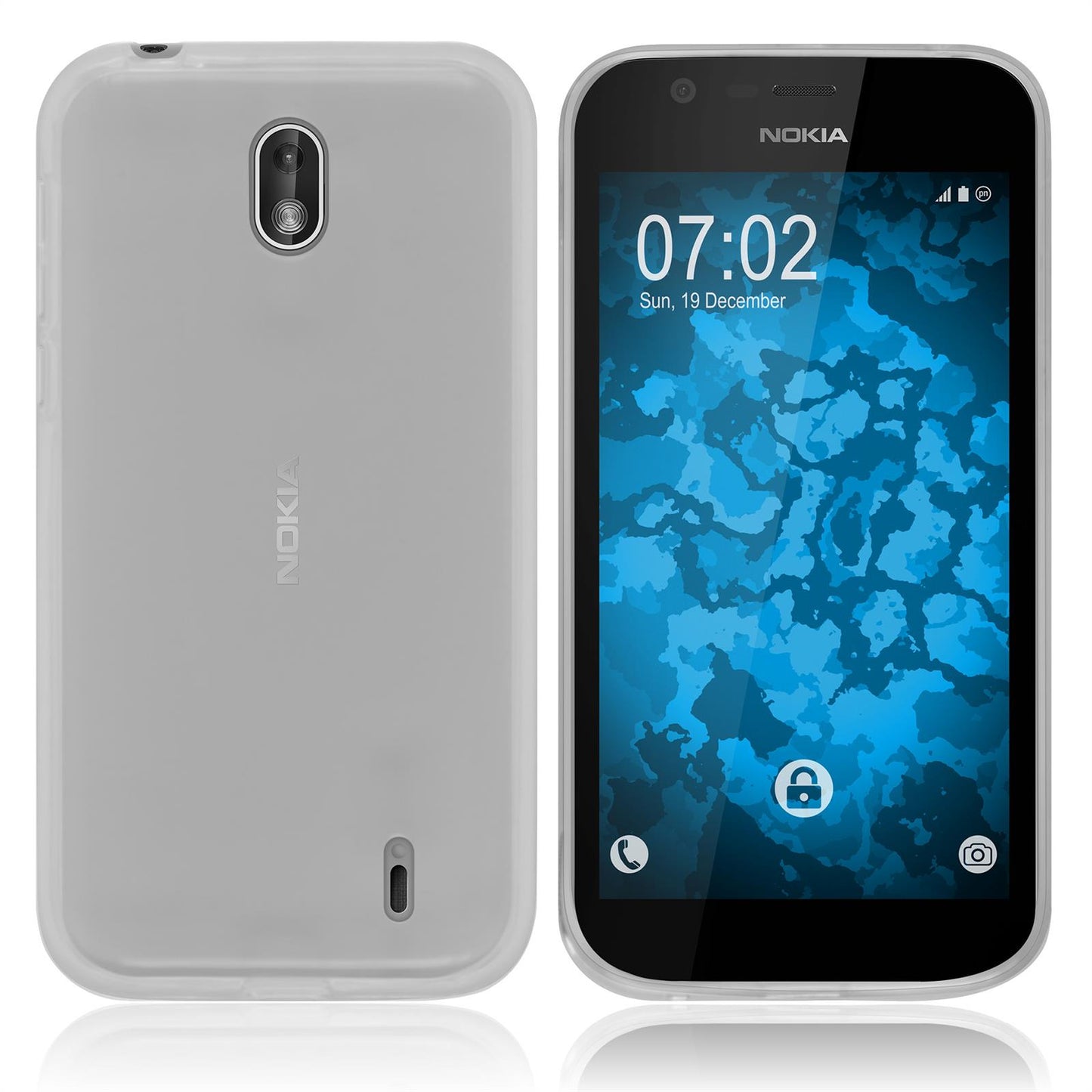 PhoneNatic Case kompatibel mit Nokia 1 - Crystal Clear Silikon Hülle transparent Cover