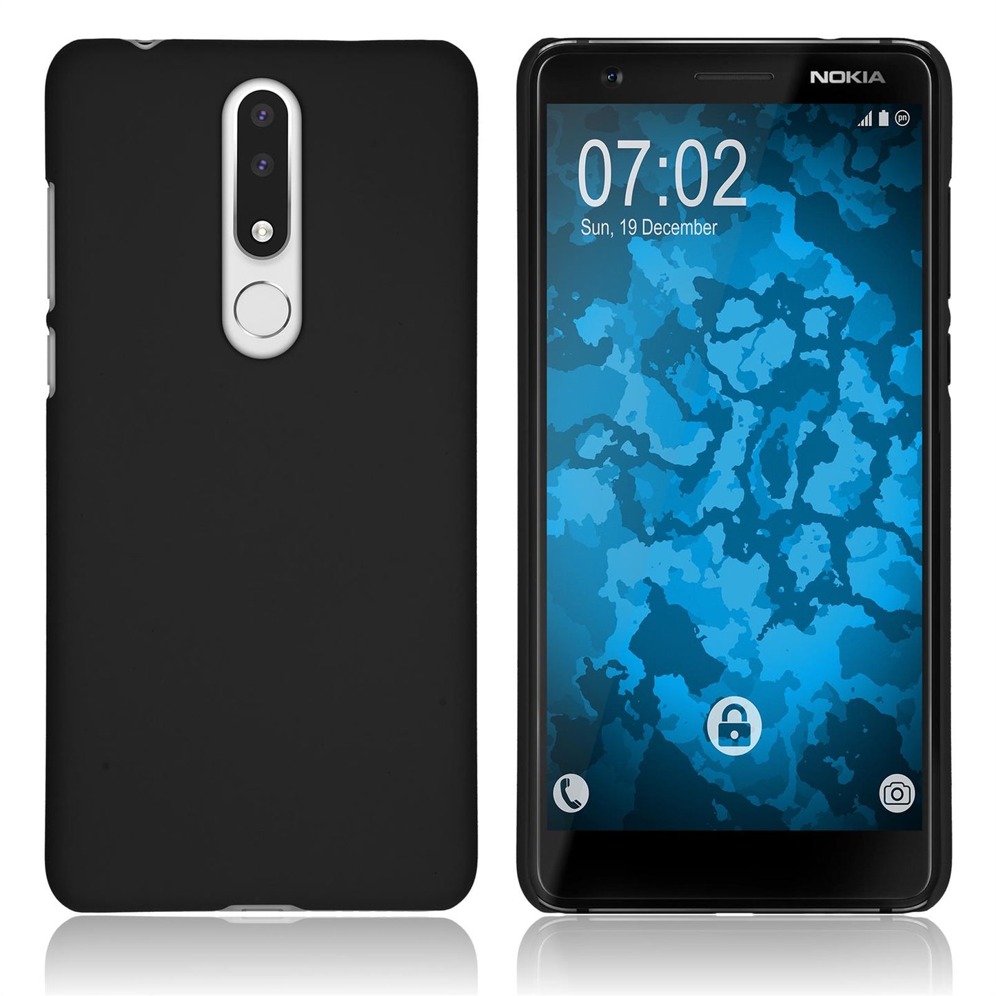 Hardcase für Nokia 3.1 Plus gummiert schwarz