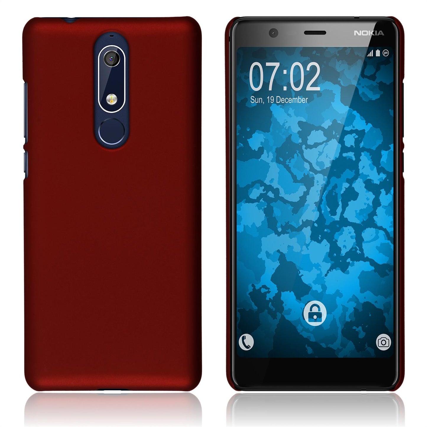 Hardcase für Nokia 5.1 gummiert rot