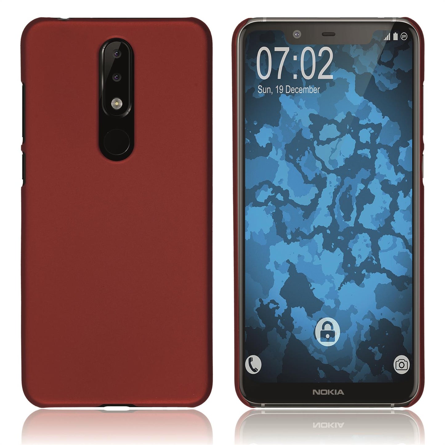 Hardcase für Nokia 5.1 Plus gummiert rot