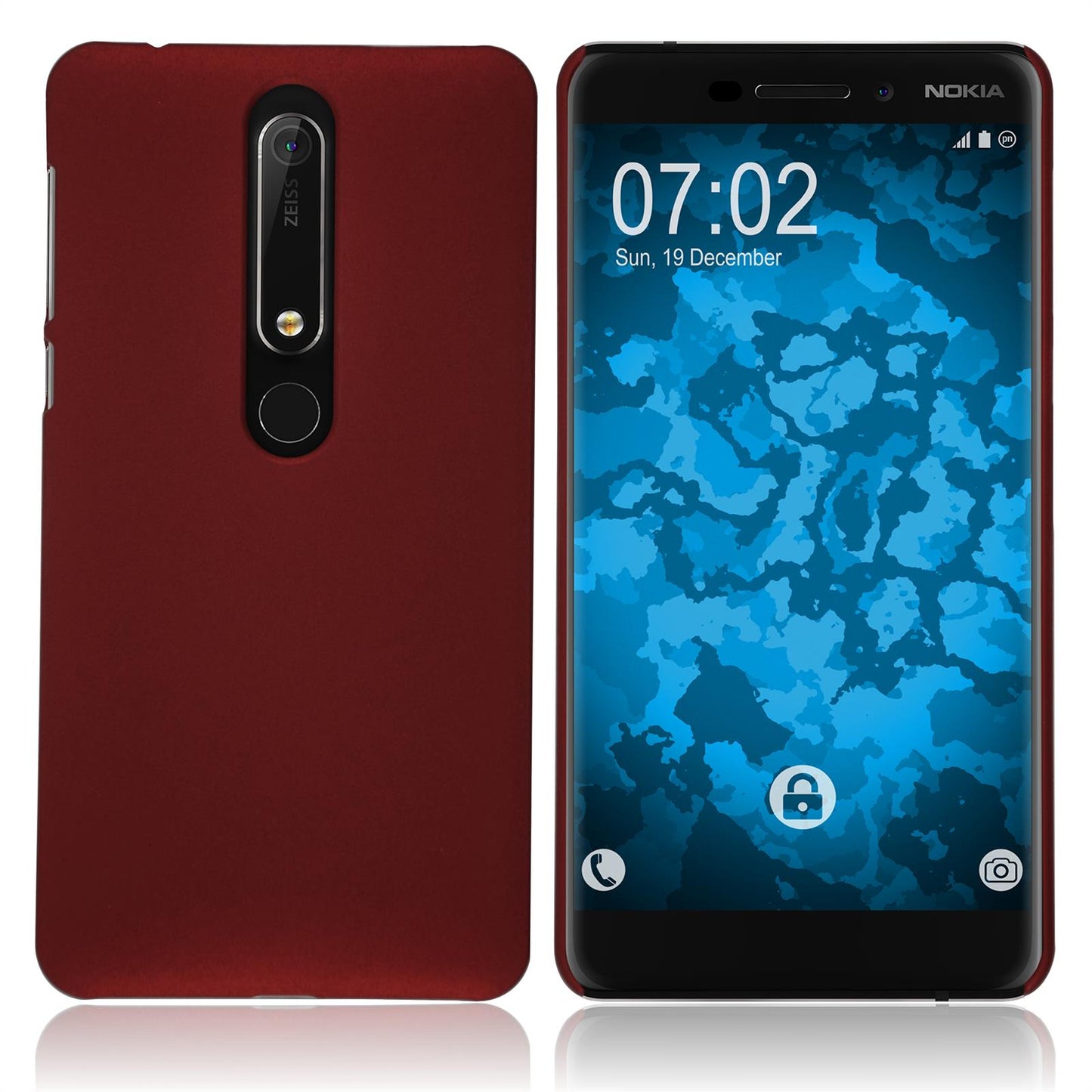 Hardcase für Nokia 6.1 (2018) gummiert rot