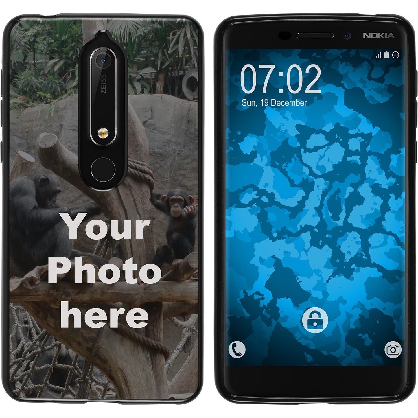 Nokia 6.1 (2018) Personalisierte Handyhülle schwarz zum se