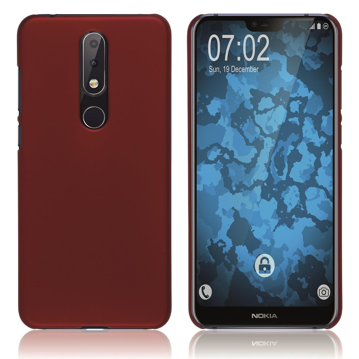 Hardcase für Nokia 6.1 Plus gummiert rot