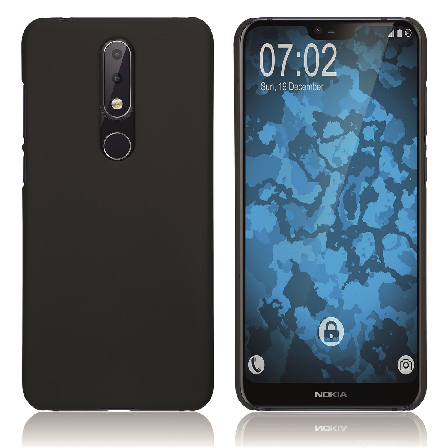 Hardcase für Nokia 6.1 Plus gummiert schwarz
