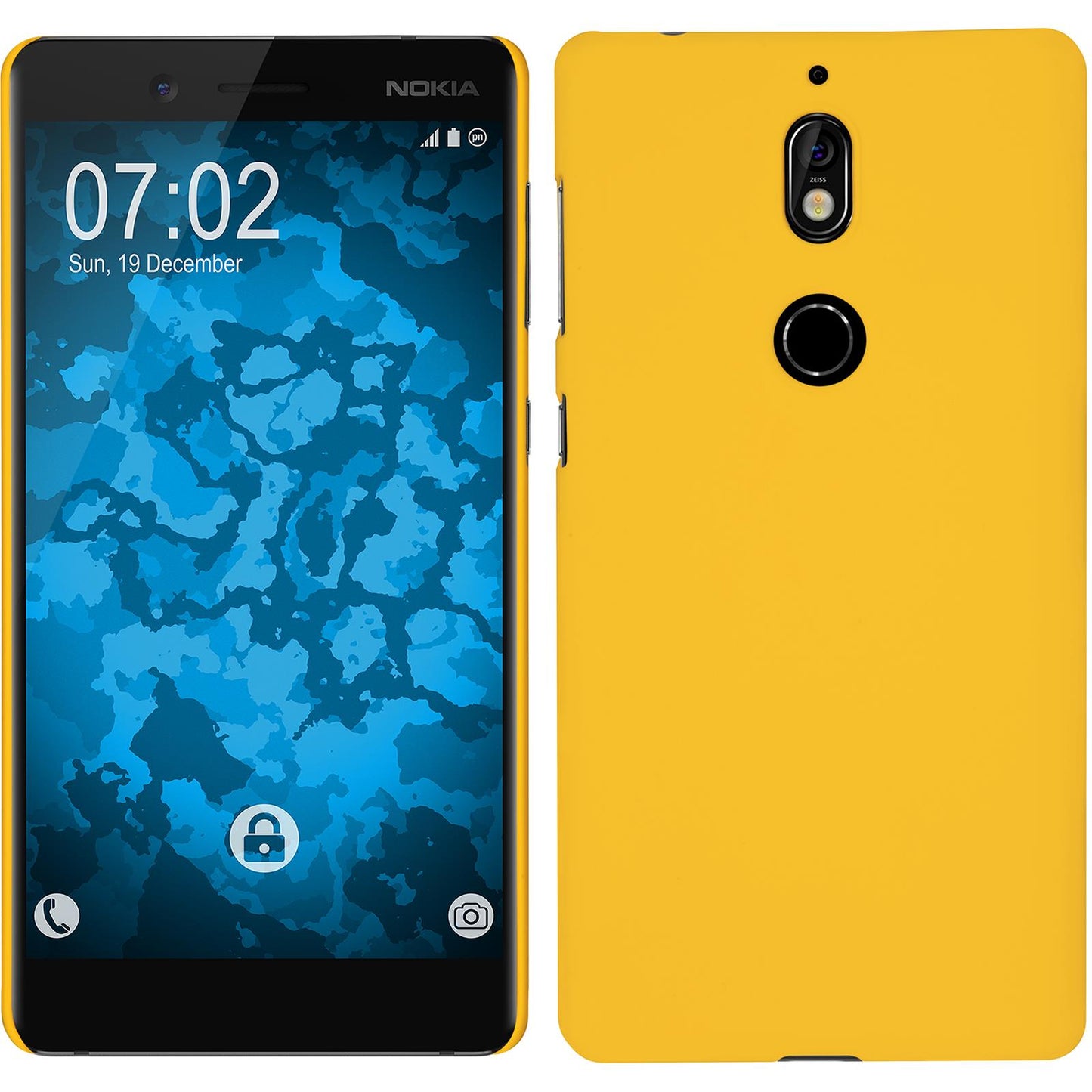 Hardcase für Nokia 7 gummiert gelb