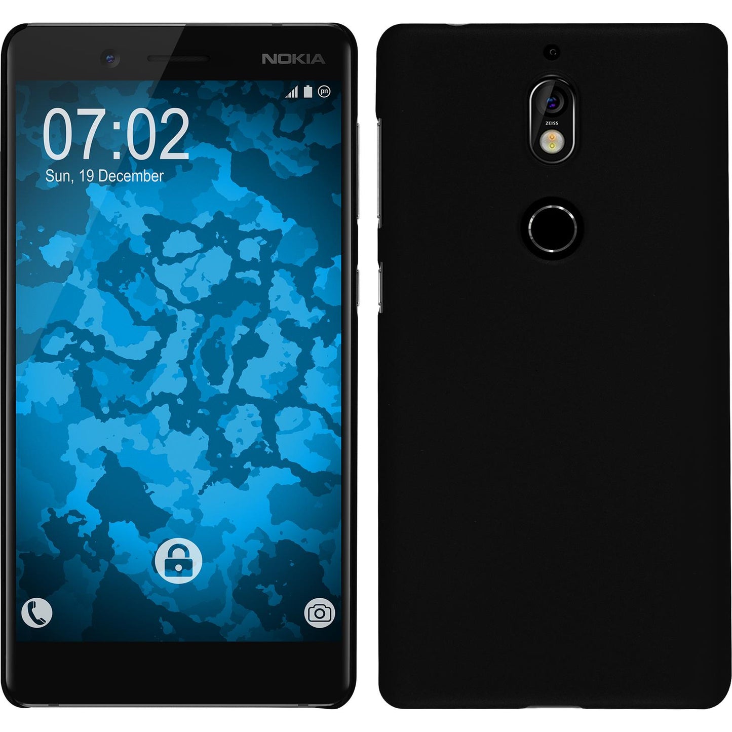 Hardcase für Nokia 7 gummiert schwarz