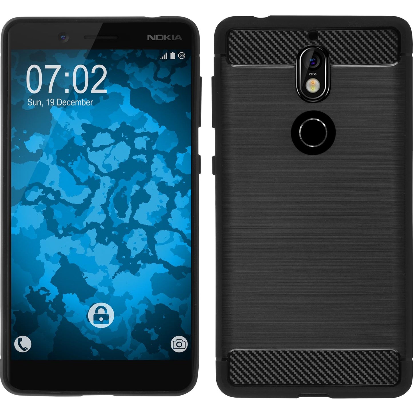 PhoneNatic Case kompatibel mit Nokia 7 - schwarz Silikon Hülle Ultimate Cover