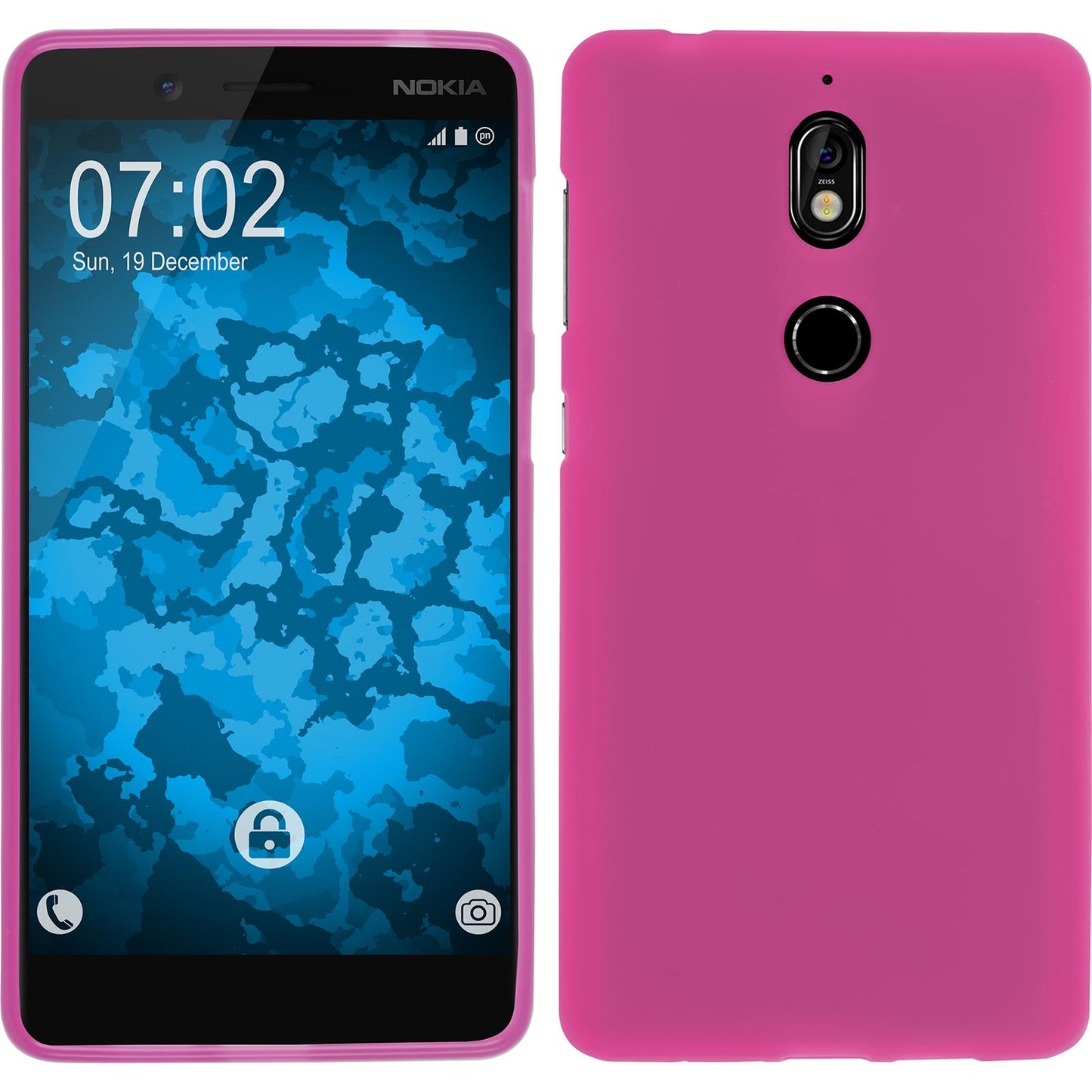 PhoneNatic Case kompatibel mit Nokia 7 - pink Silikon Hülle matt Cover