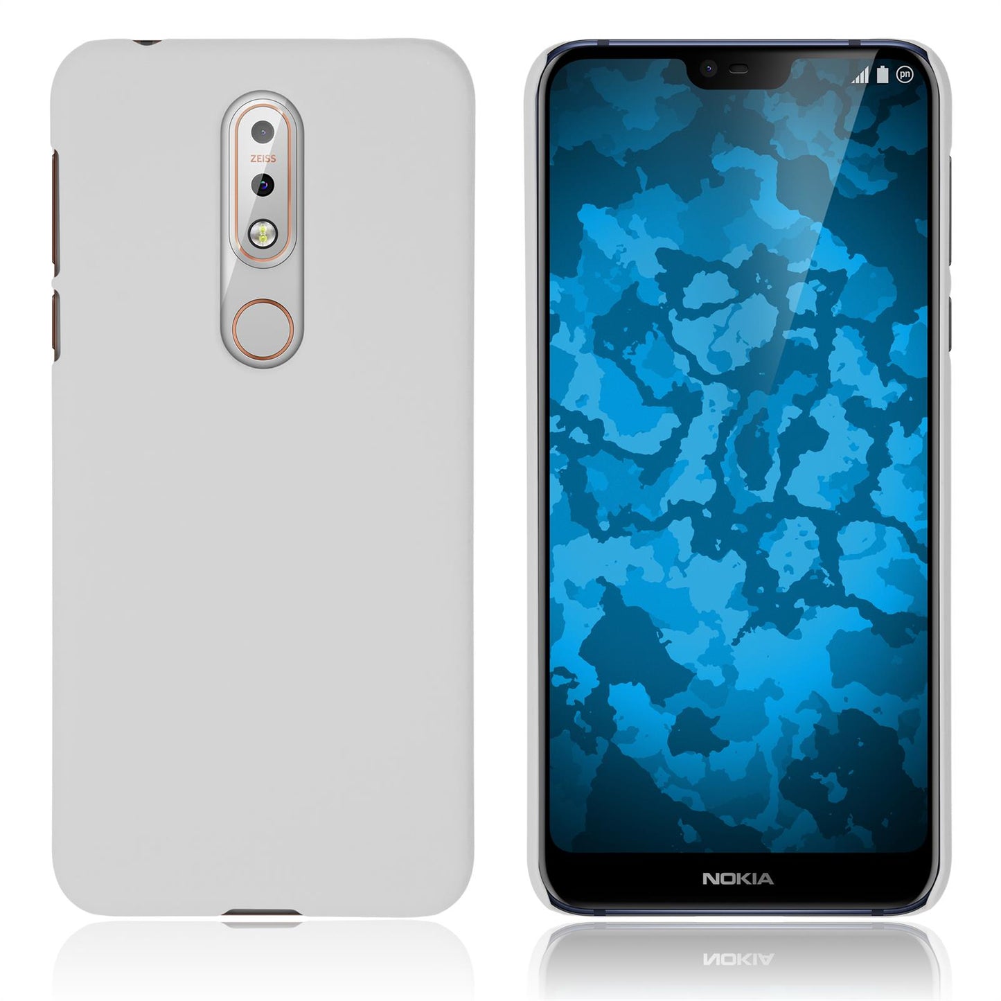 Hardcase für Nokia 7.1 gummiert weifl