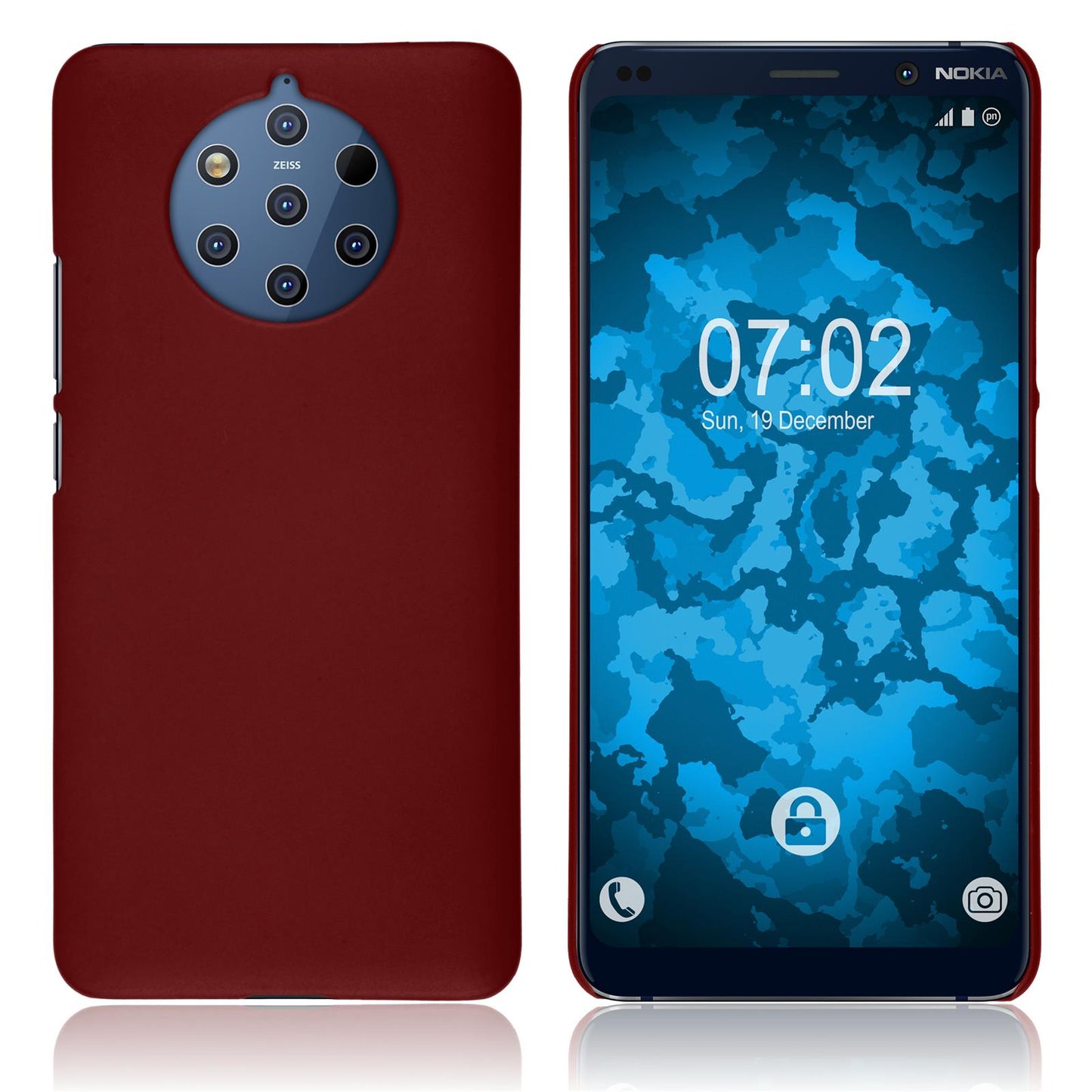 Hardcase für Nokia 9 PureView gummiert rot