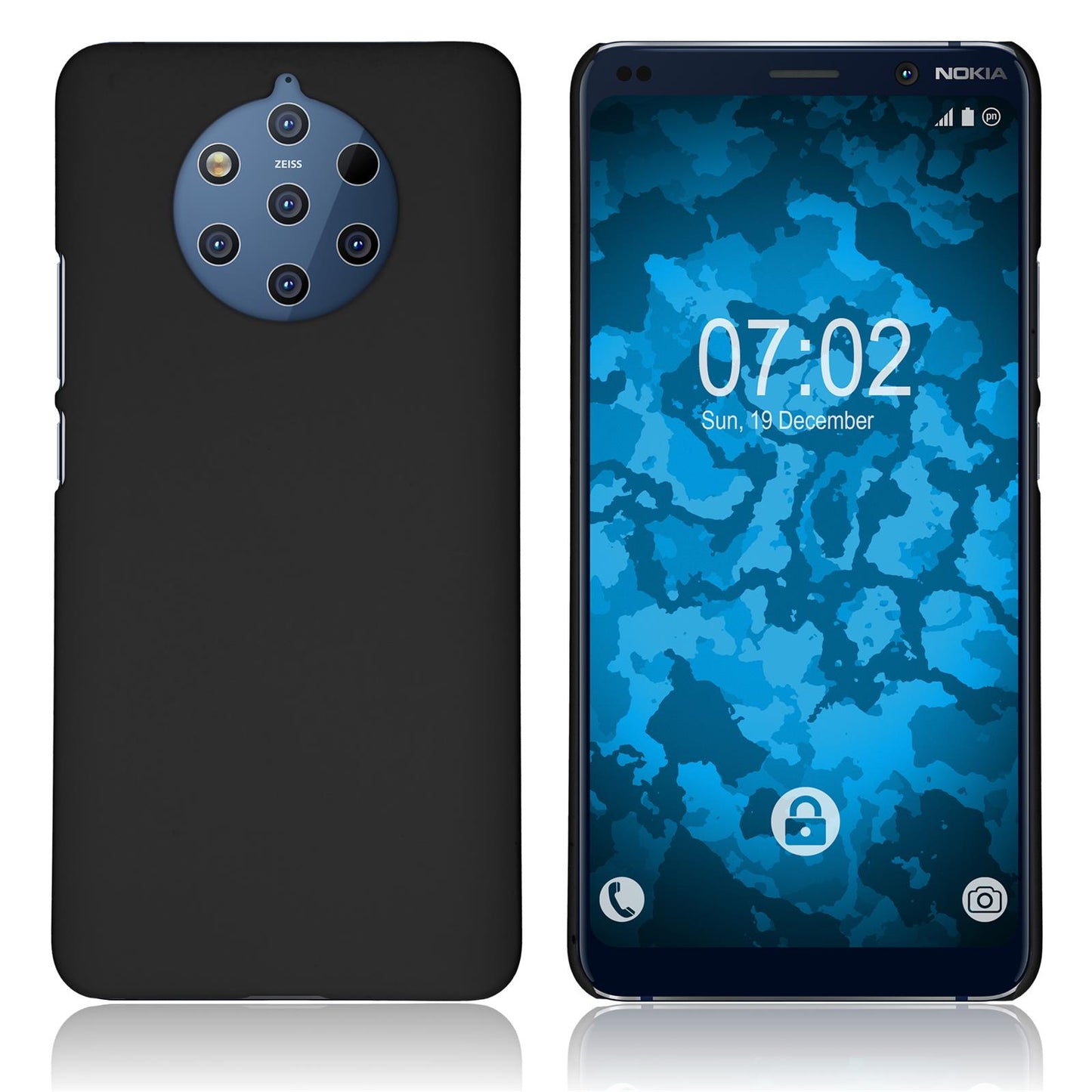 Hardcase für Nokia 9 PureView gummiert schwarz