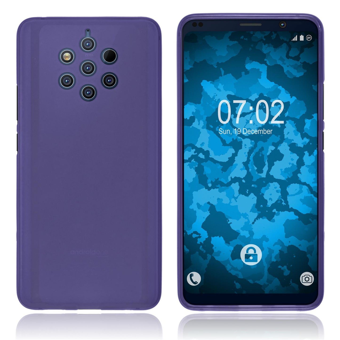 PhoneNatic Case kompatibel mit Nokia 9 PureView - lila Silikon Hülle matt Cover