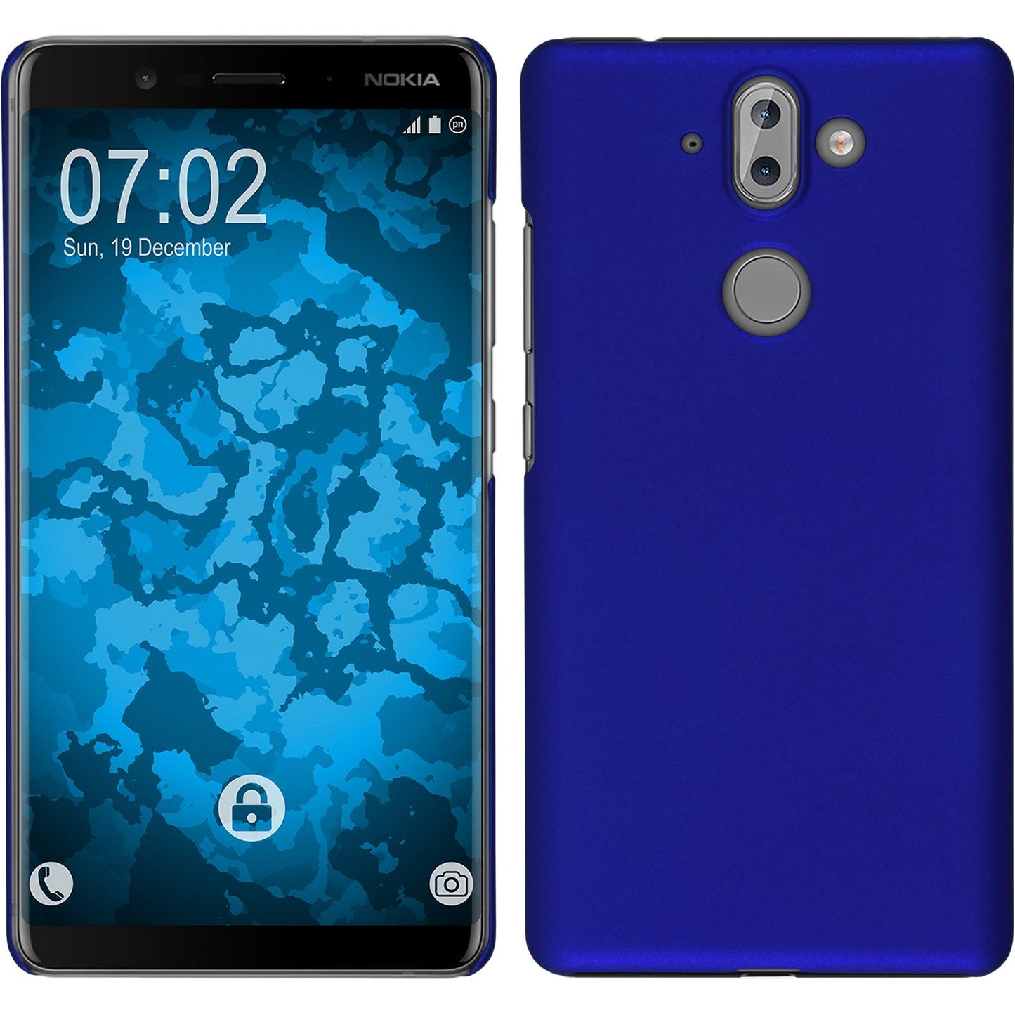 Hardcase für Nokia 9 gummiert blau