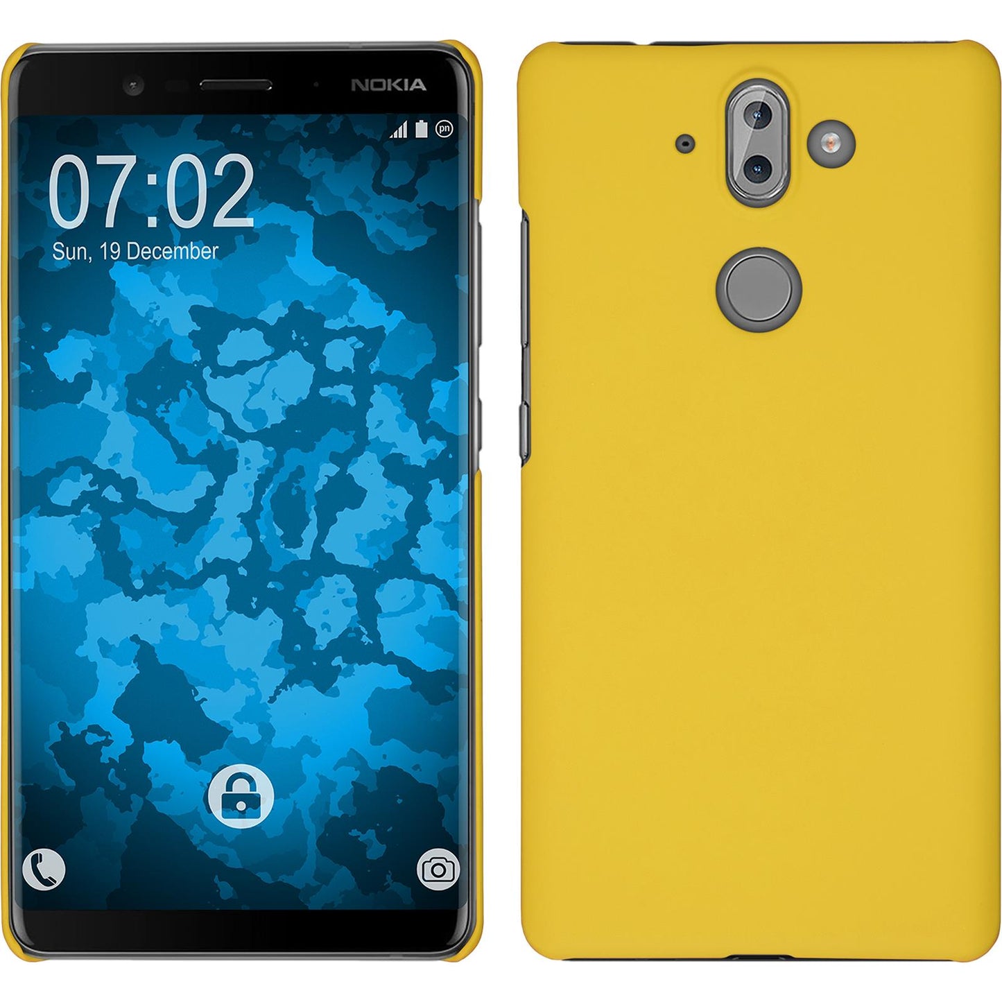 Hardcase für Nokia 9 gummiert gelb