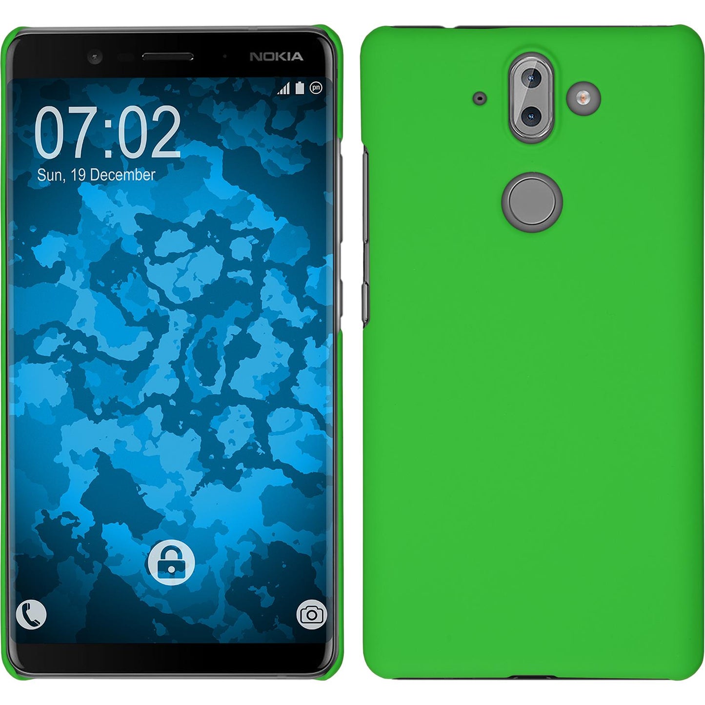Hardcase für Nokia 9 gummiert grün